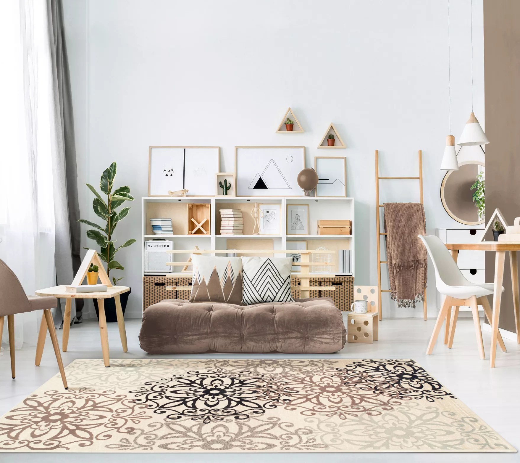 Superior Oversized Floral Medallion Modern 6' x9' Area Rug