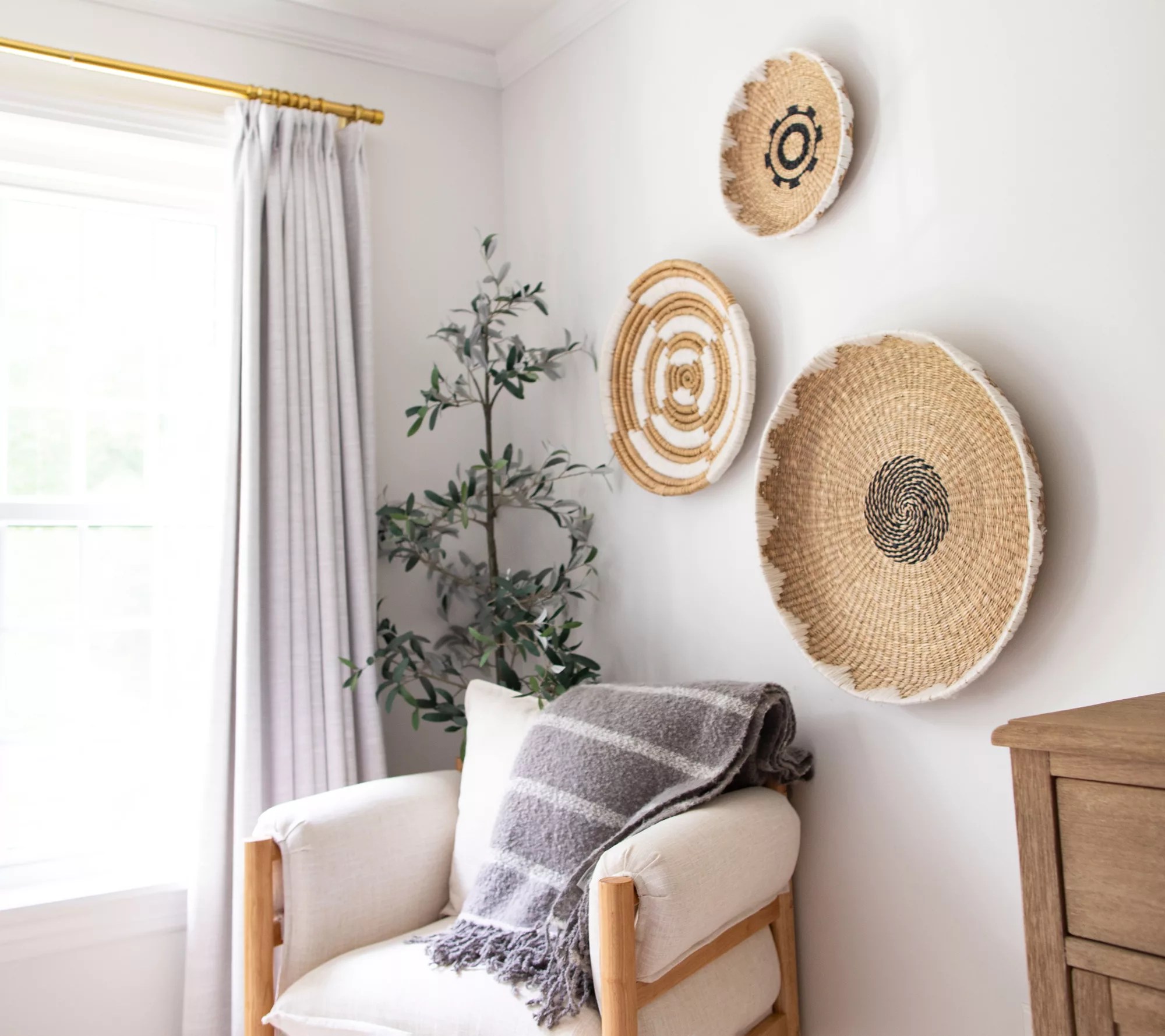 3Piece Woven Hanging Wall Basket Decor by Lauren McBride