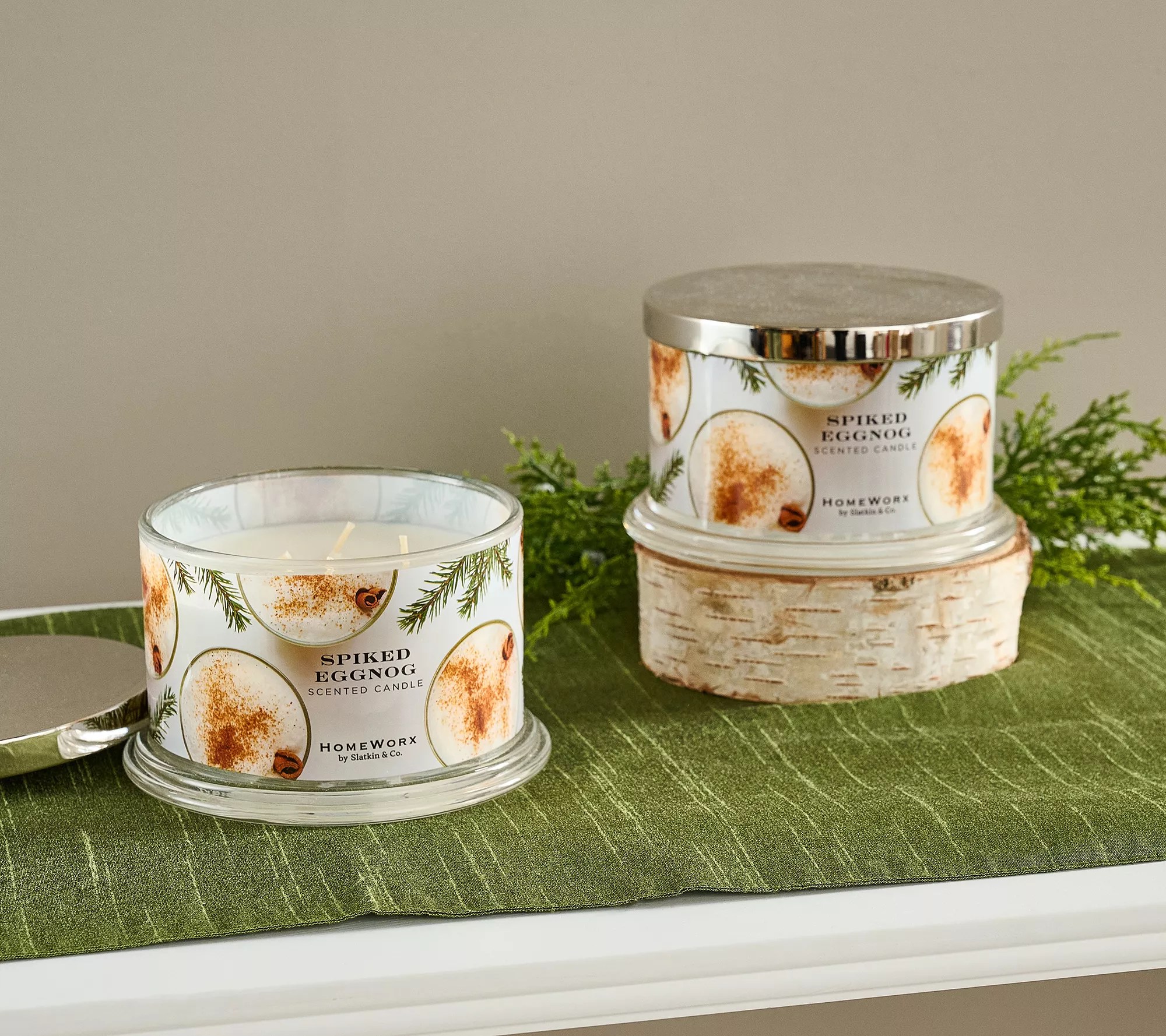 "As Is" HomeWorx by Slatkin & Co. S/2 Spiked Eggnog Candles