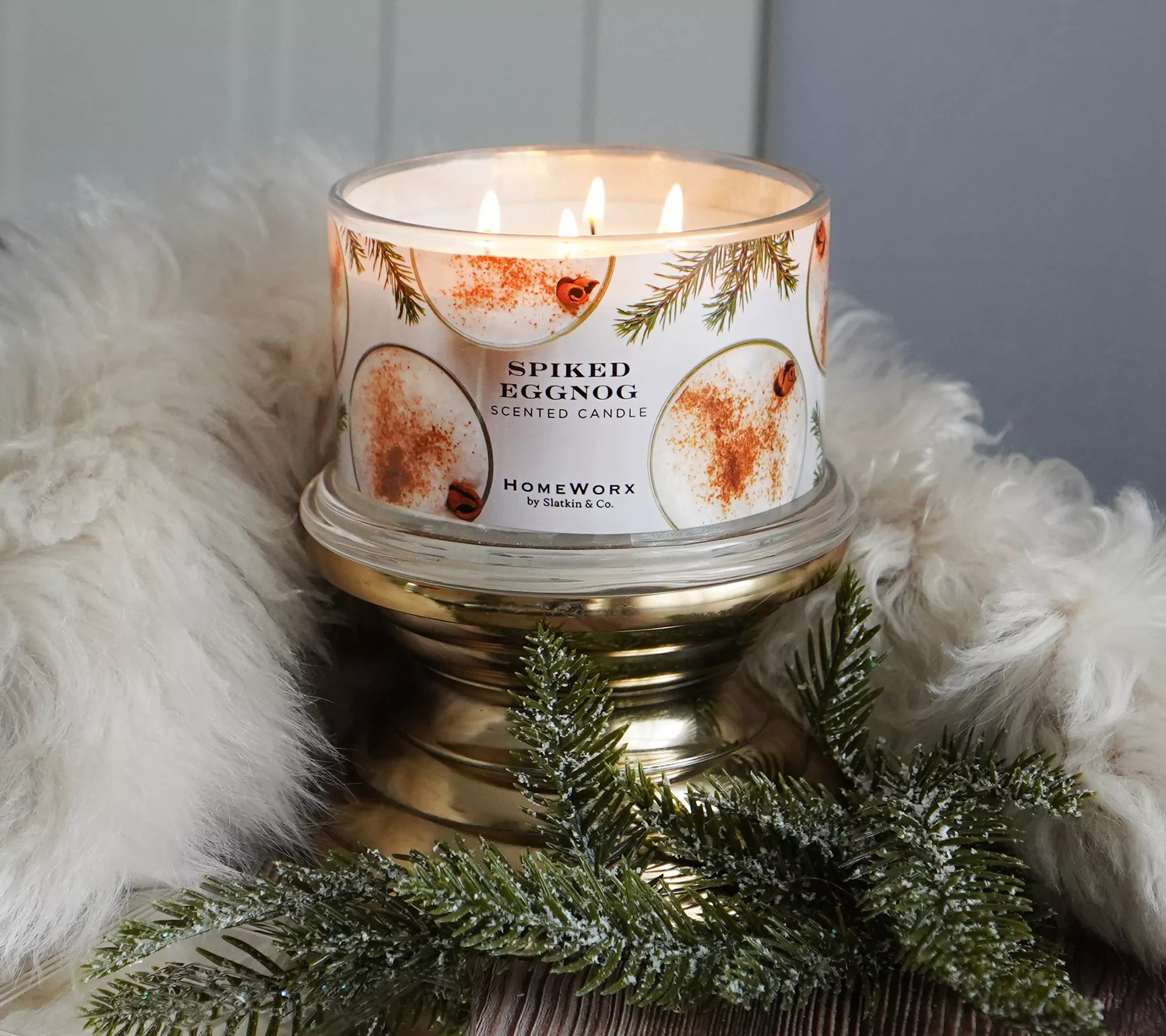 "As Is" HomeWorx by Slatkin & Co. S/2 Spiked Eggnog Candles