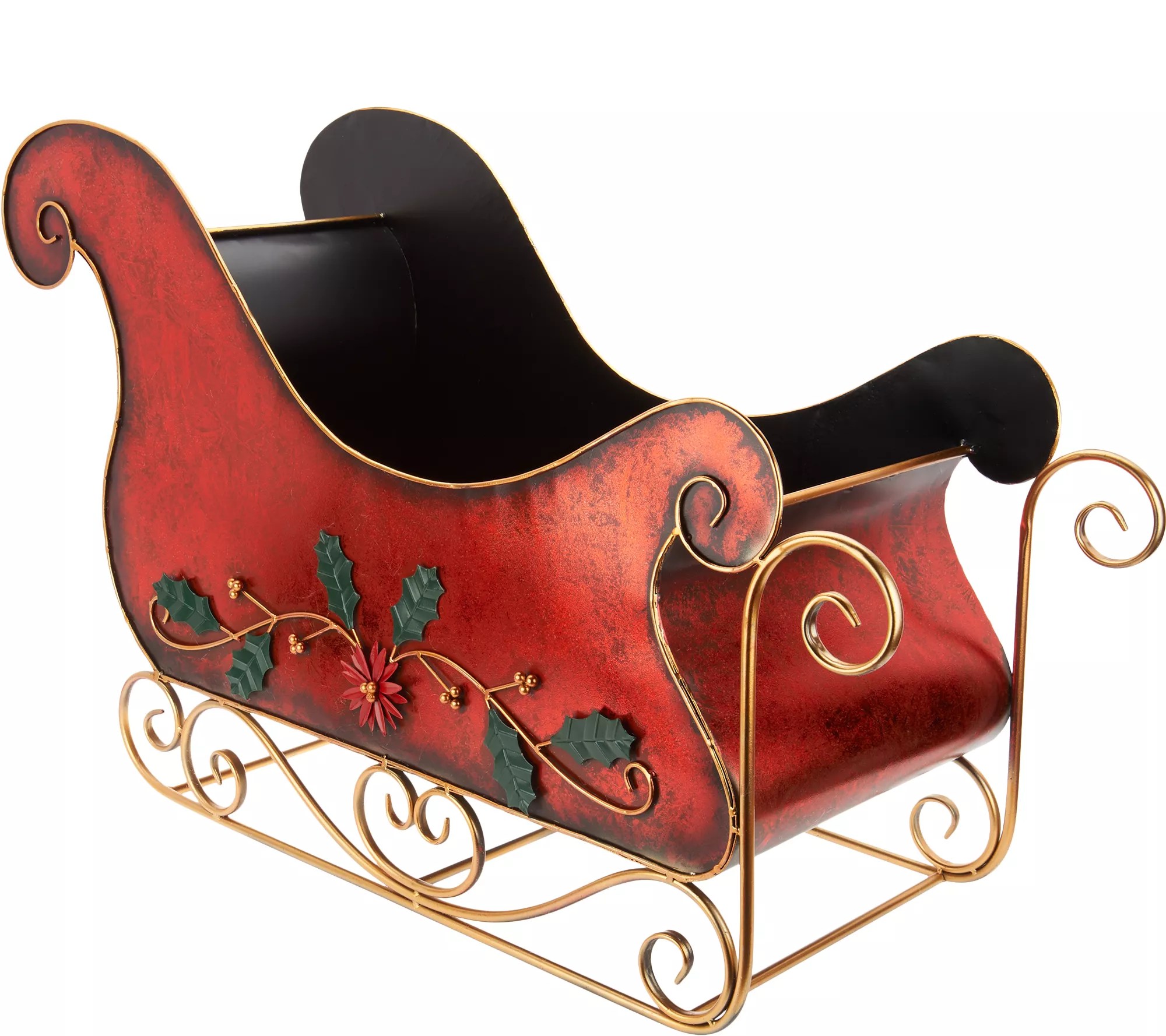 Oversized Decorative Metal Red Sleigh by Valerie