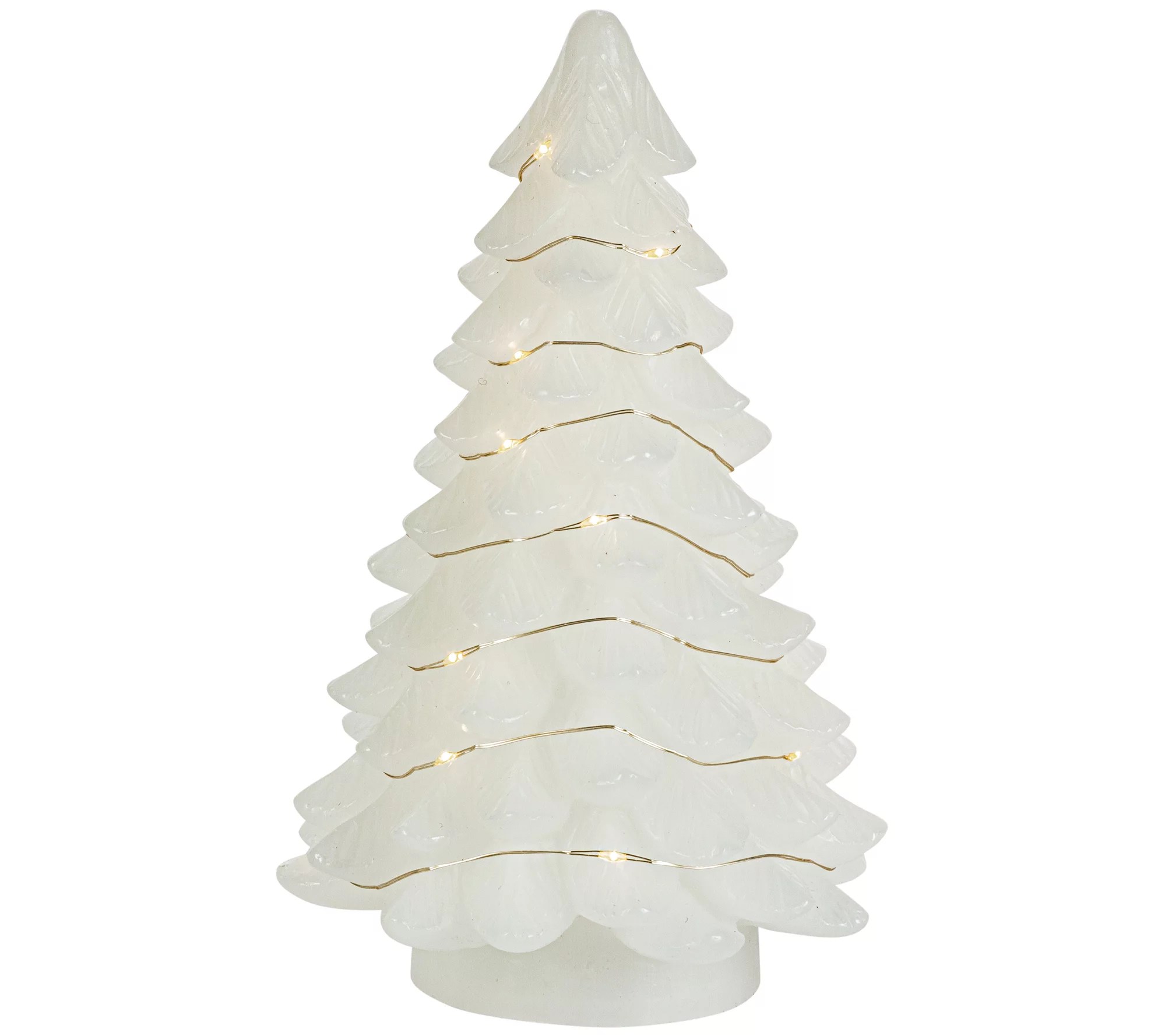 Set of 2 9.05in H Lighted White Christmas Tree by Gerson Co