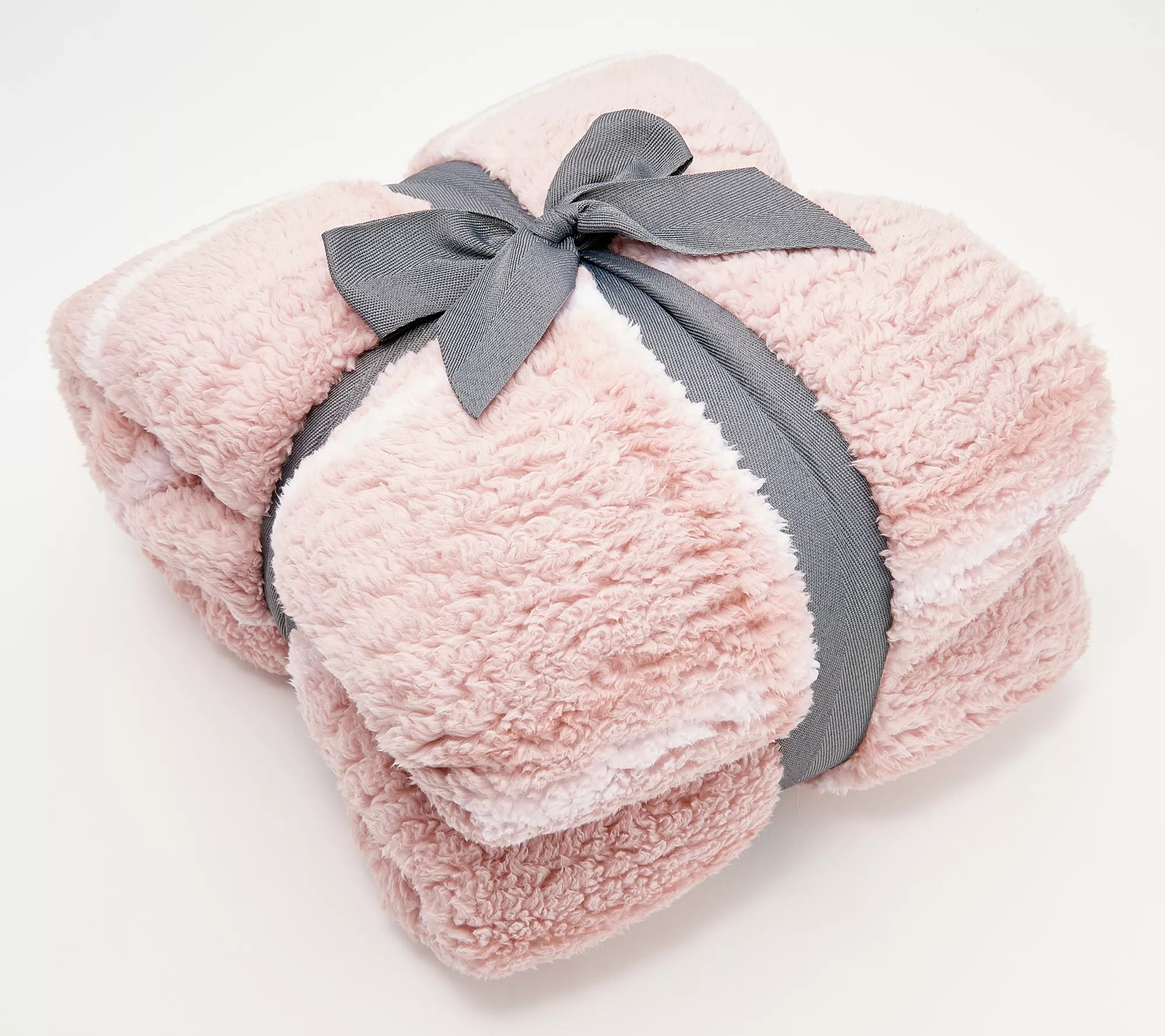 "As Is" Berkshire Blanket Double Sided Plaid SherpaCape Wrap