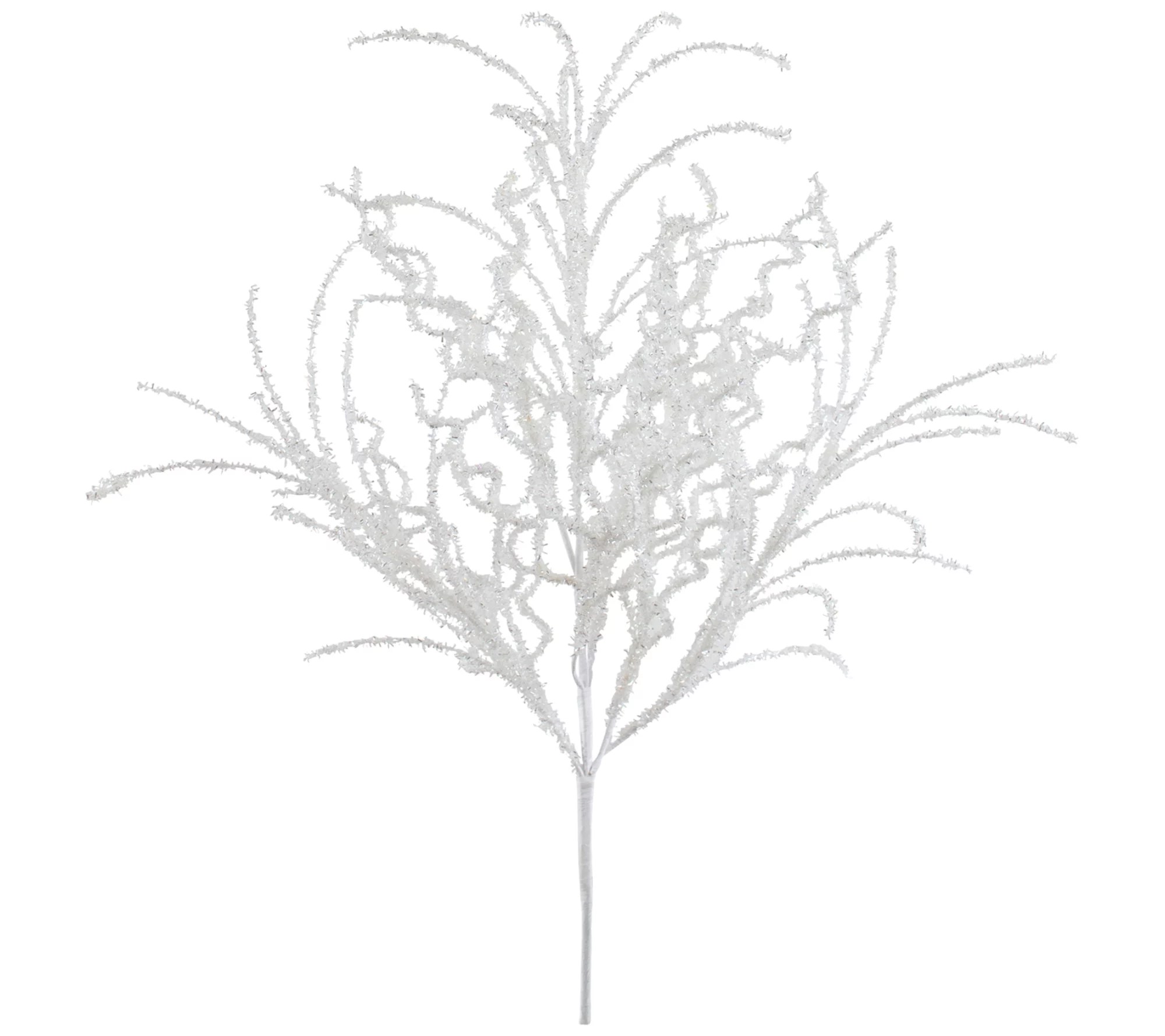 Melrose White Glitter Twig Bush (Set of 6)