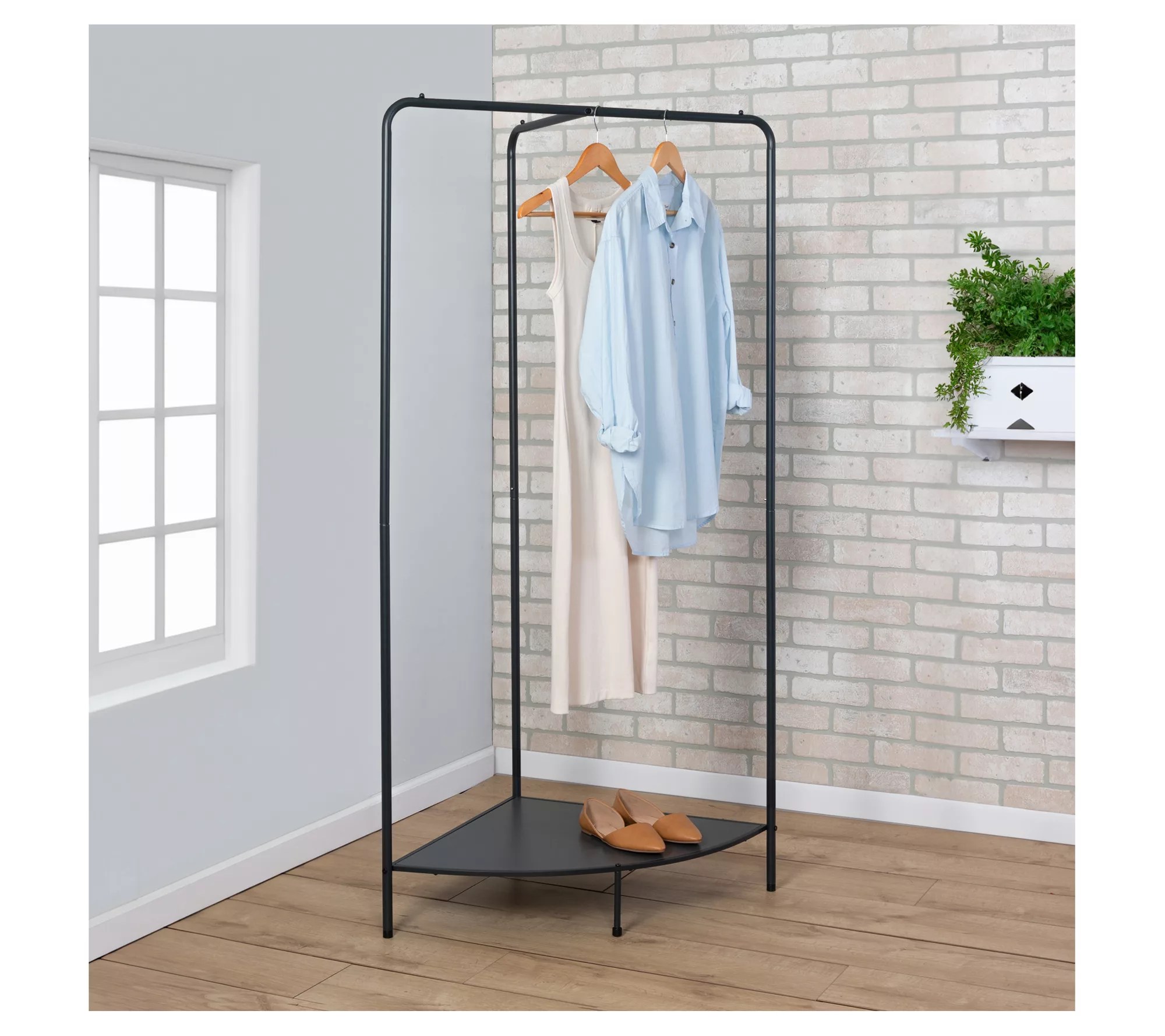 HoneyCanDo Corner Garment Rack