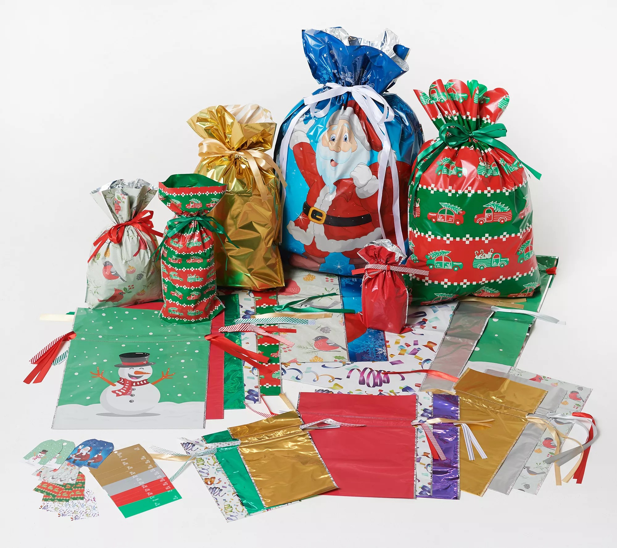 Kringle Express 50piece Drawstring Gift Bag Set with Tags