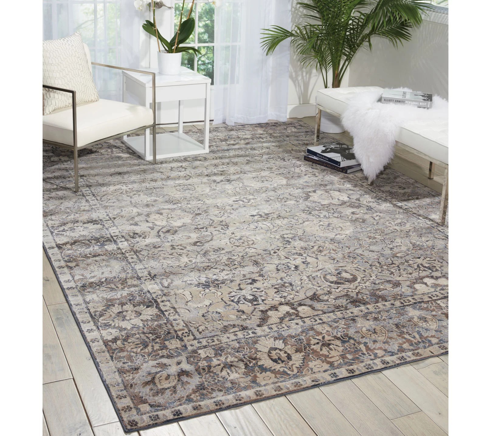 Kathy Ireland Malta Slate 7'10" x 10'10" Area Rug