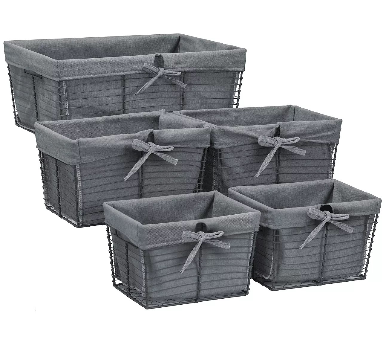 Sorbus Wire Basket Set with Removable Fabric Liner
