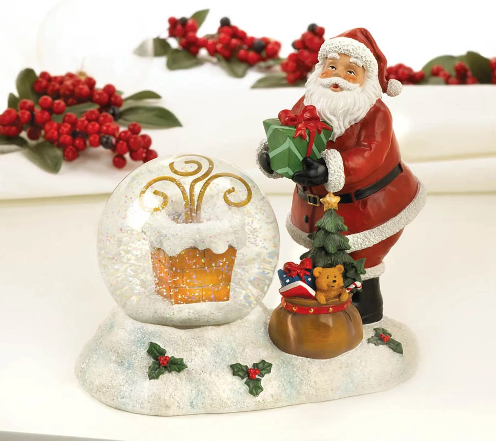Zingz & Thingz Santa and Chimney LED Snow Globe