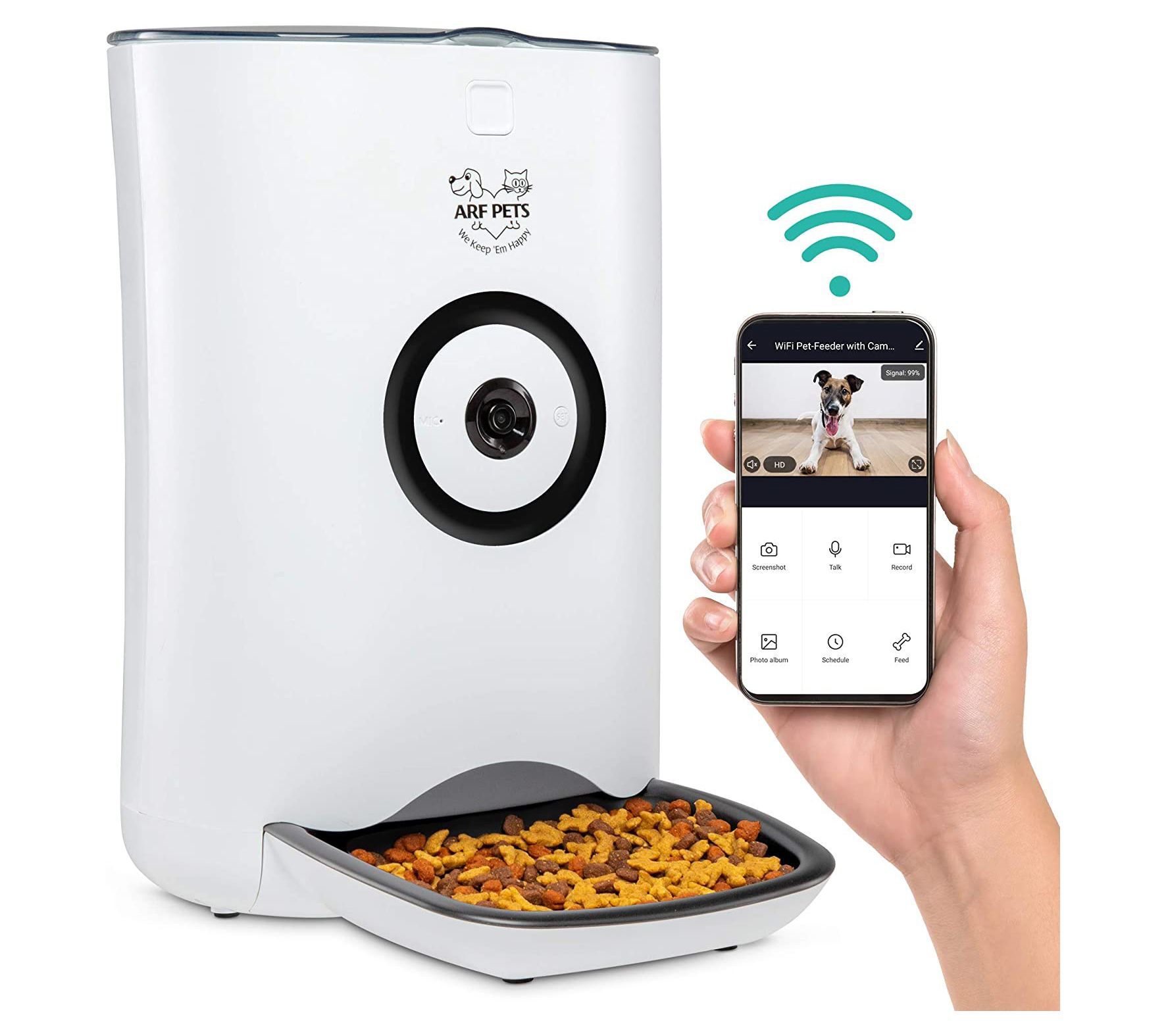 Arf Pets Smart Automatic Pet Feeder with Wi-Fi & Video Camera - QVC.com
