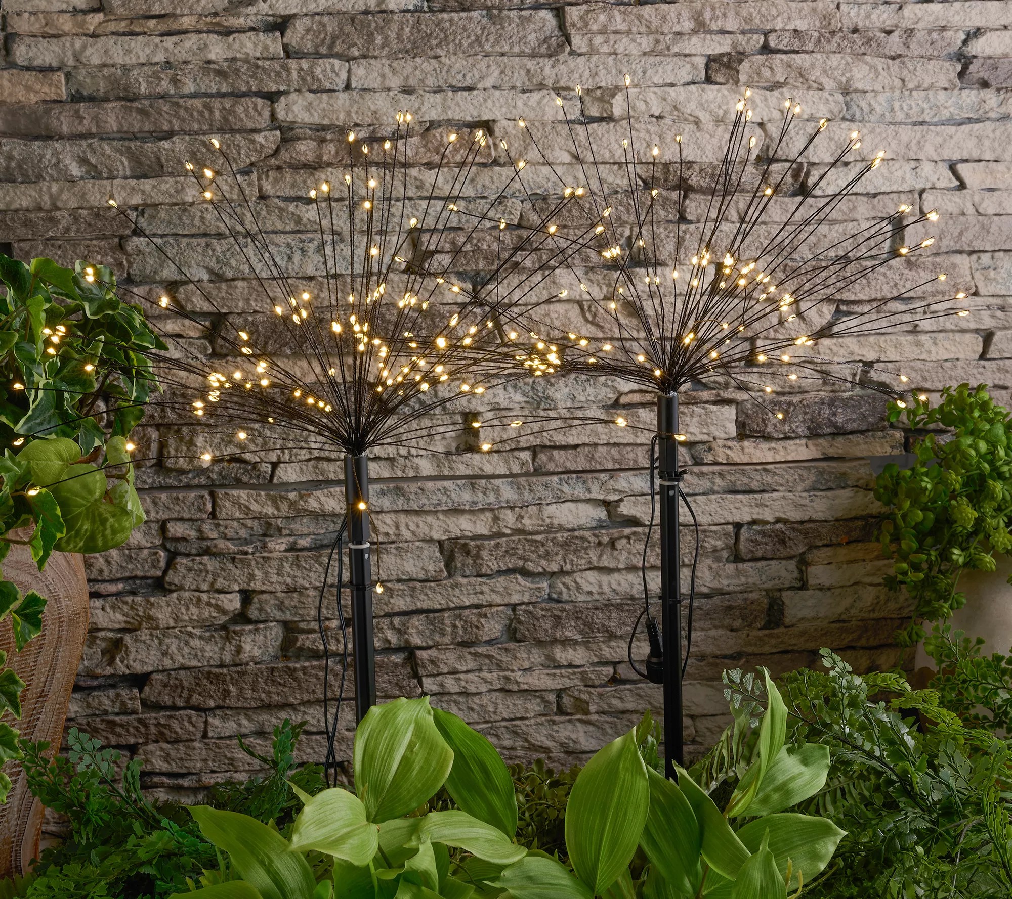 "As Is" Bethlehem Lights 2Pc Star Burst Stake Lights