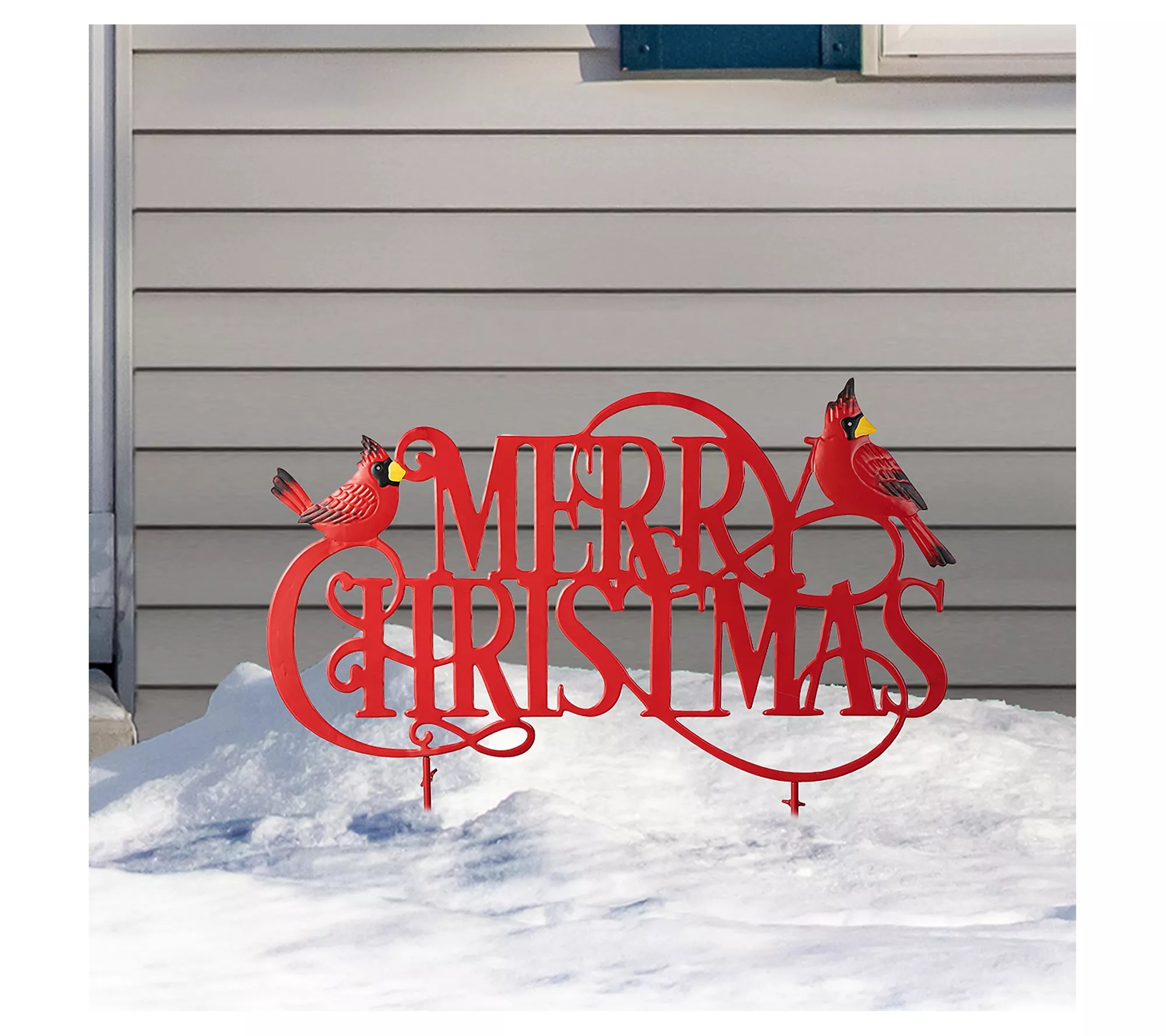 Glitzhome 24" Metal Christmas MERRY CHRISTMAS Garden Stake