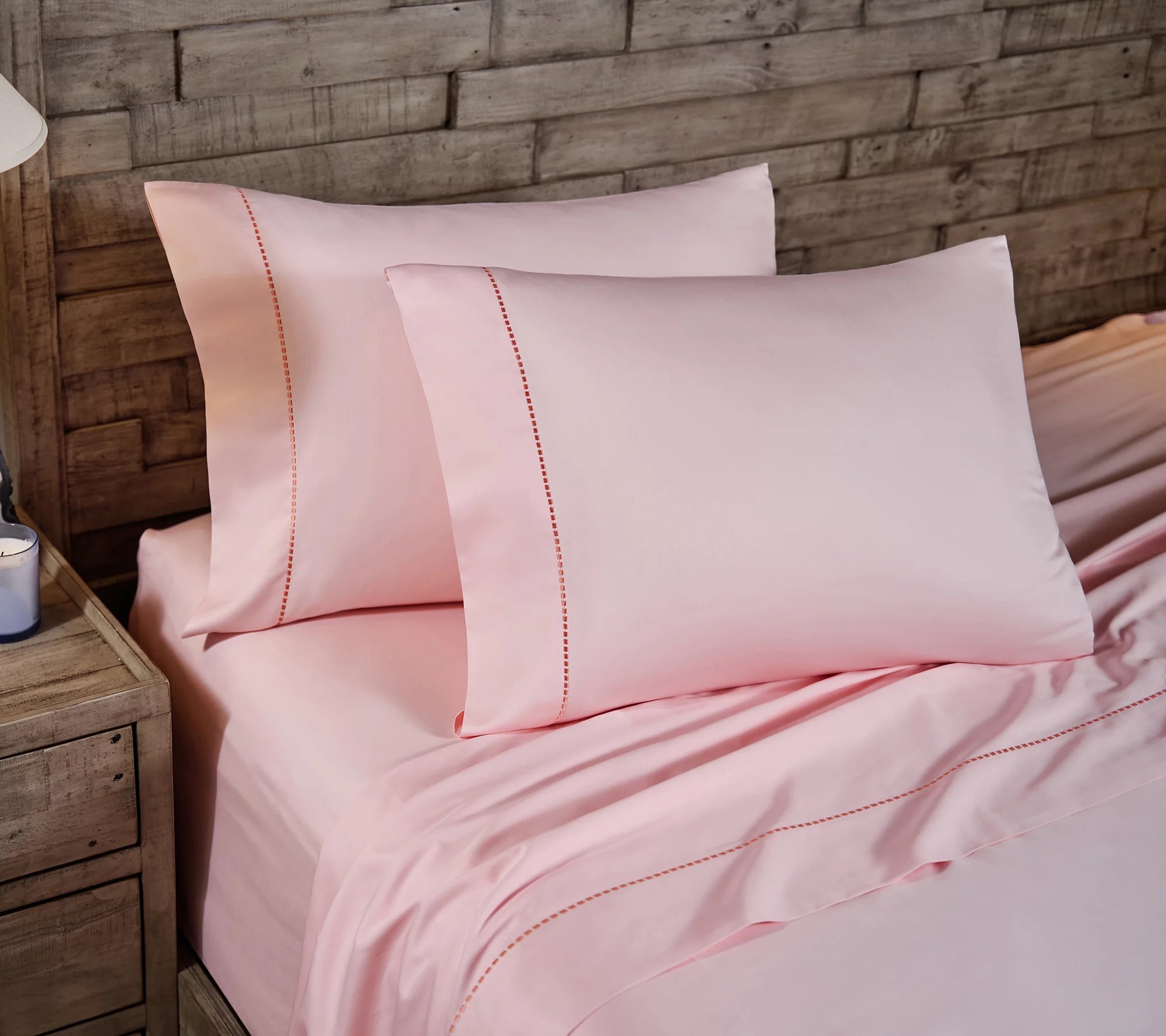 Farm to Home 400TC Organic Cotton Sheet Set w/ Contrast Stitch Twin