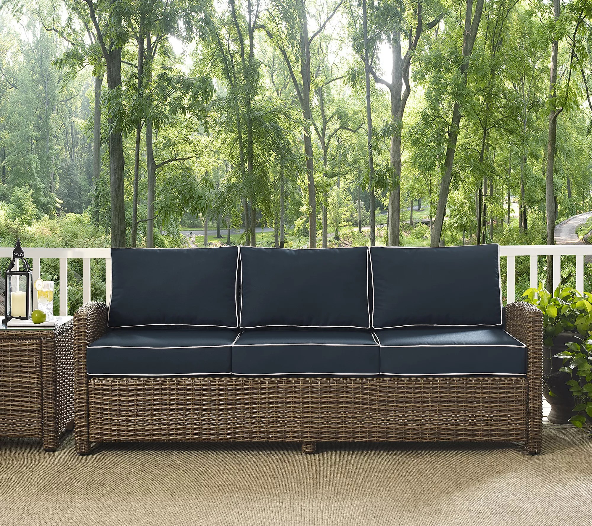 Crosley Outdoor Wicker Sofa Bradenton Collection