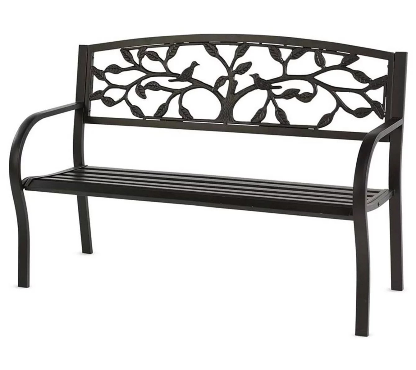 Plow & Hearth Black Iron Tree of Life Bench