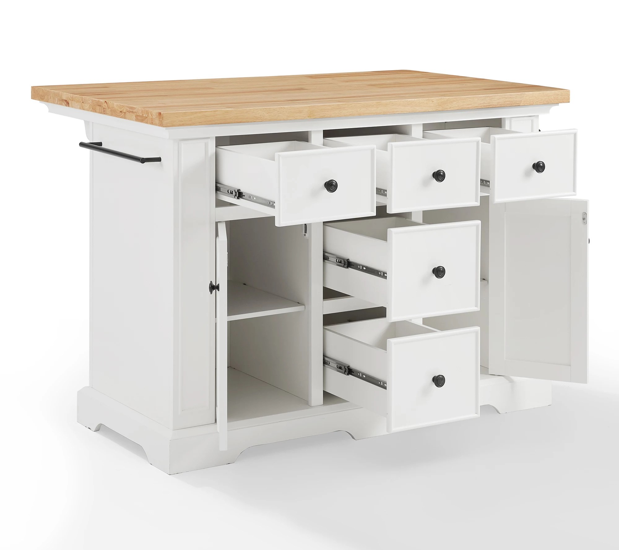 Crosley Julia Wood Top Kitchen Island in White