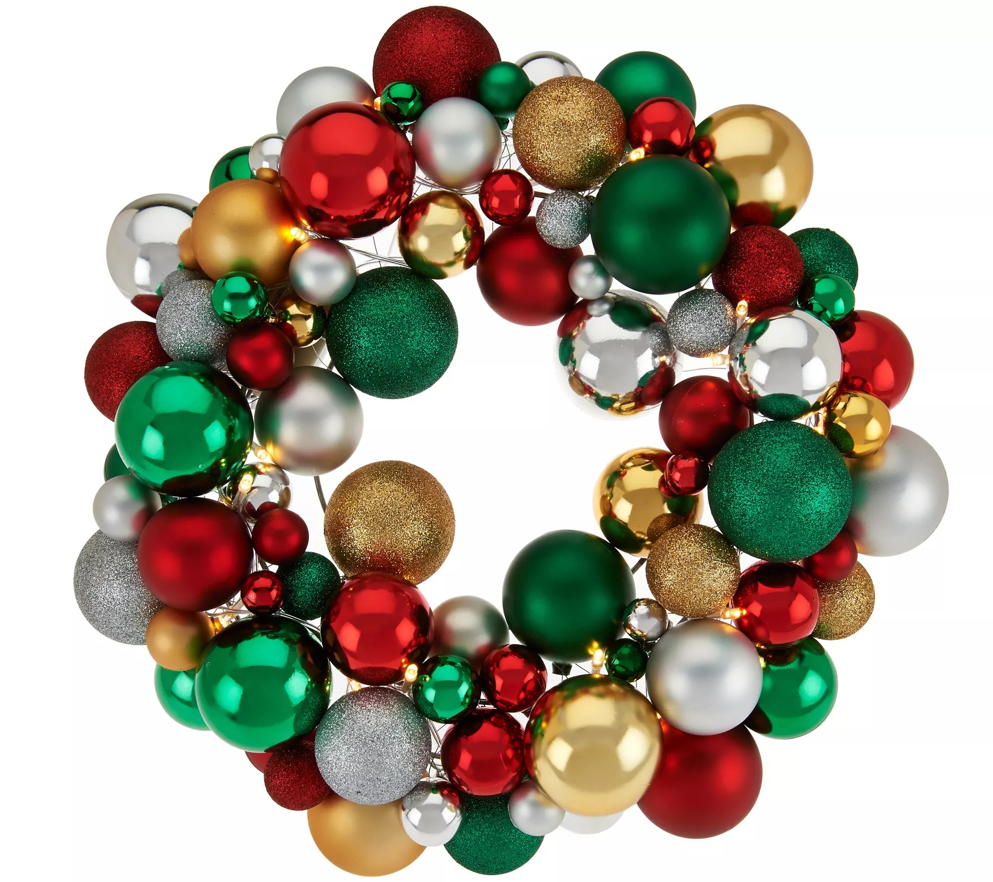16" Illuminated Ornament Wreath by Valerie