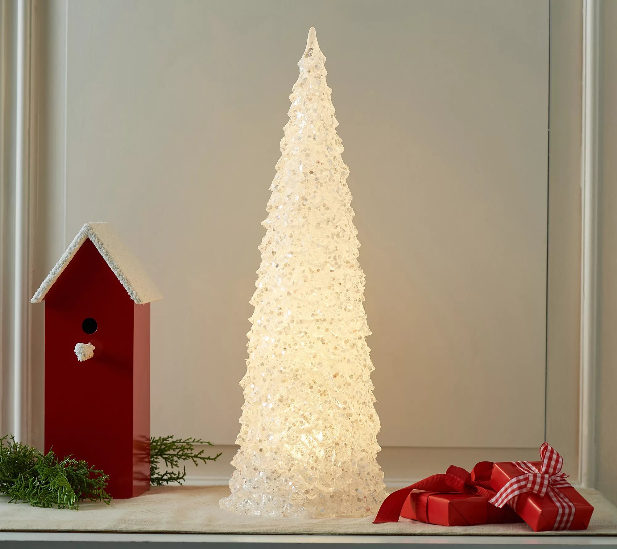 21" Illuminated Glistening Tree w/Clear & Color Morph Lights by Valerie