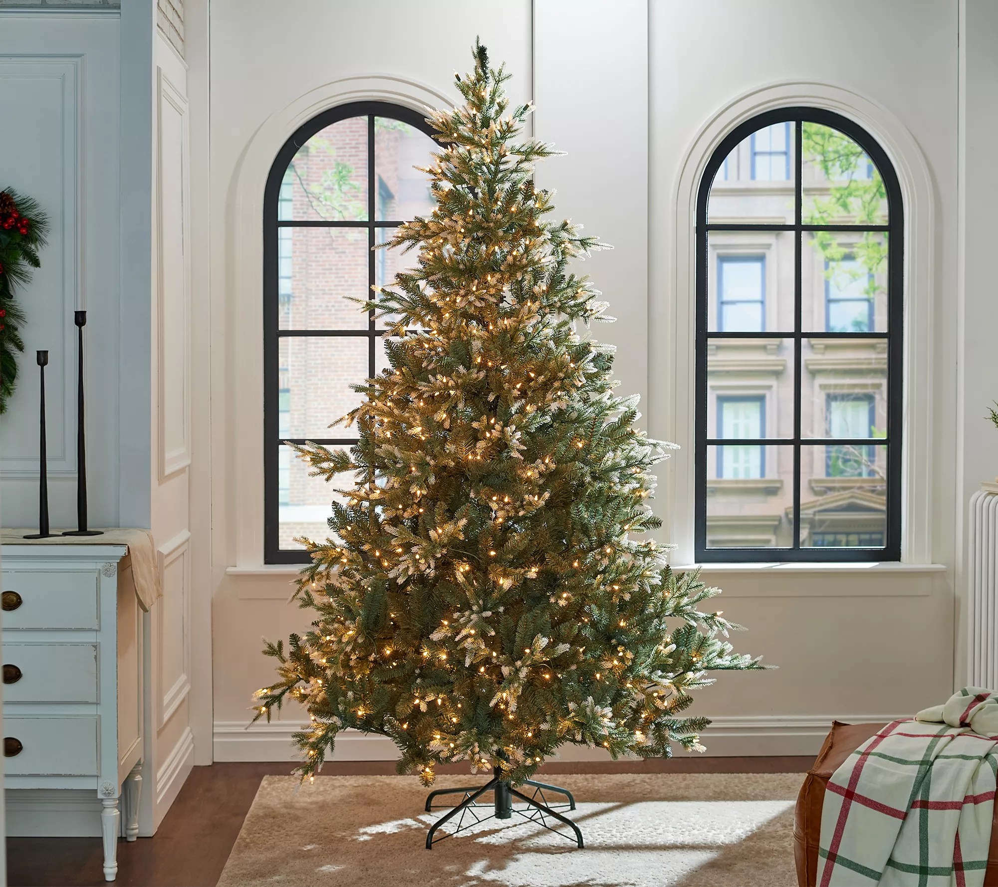 "As Is" Martha Stewart 7.5' PreLit Natural Shape White Tip Tree