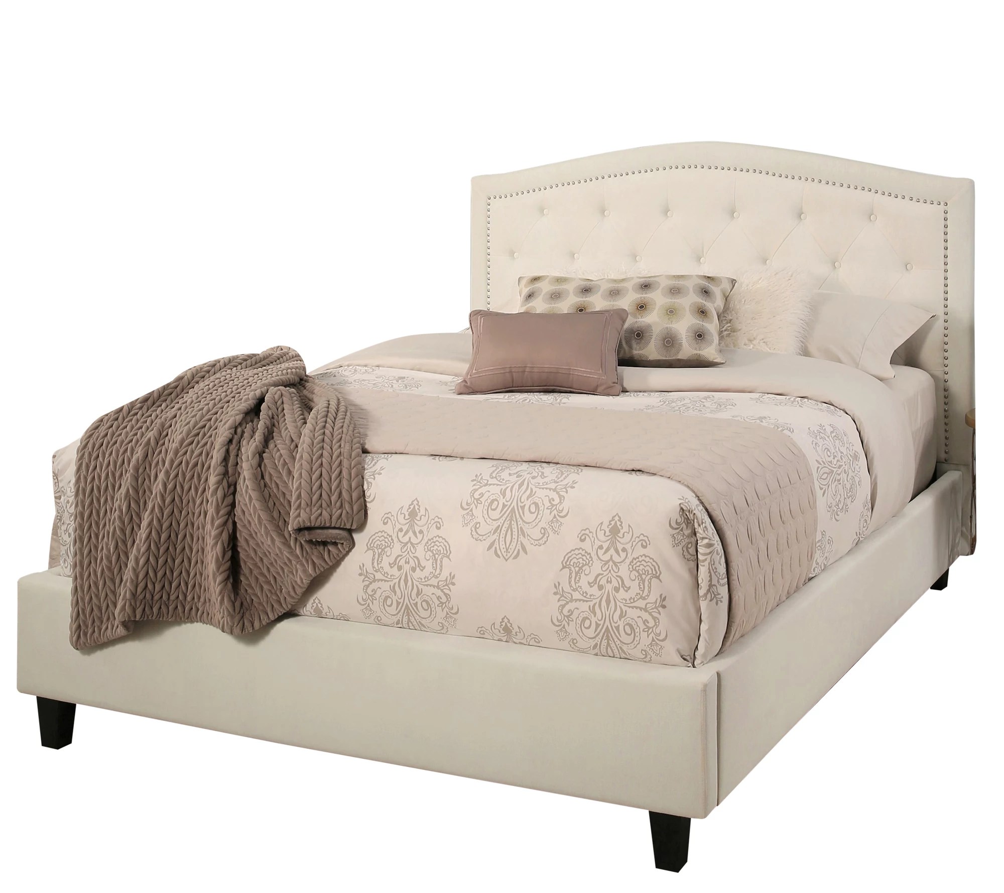 Hampton Tufted Upholstery Platform Bed, QN by Abbyson Living