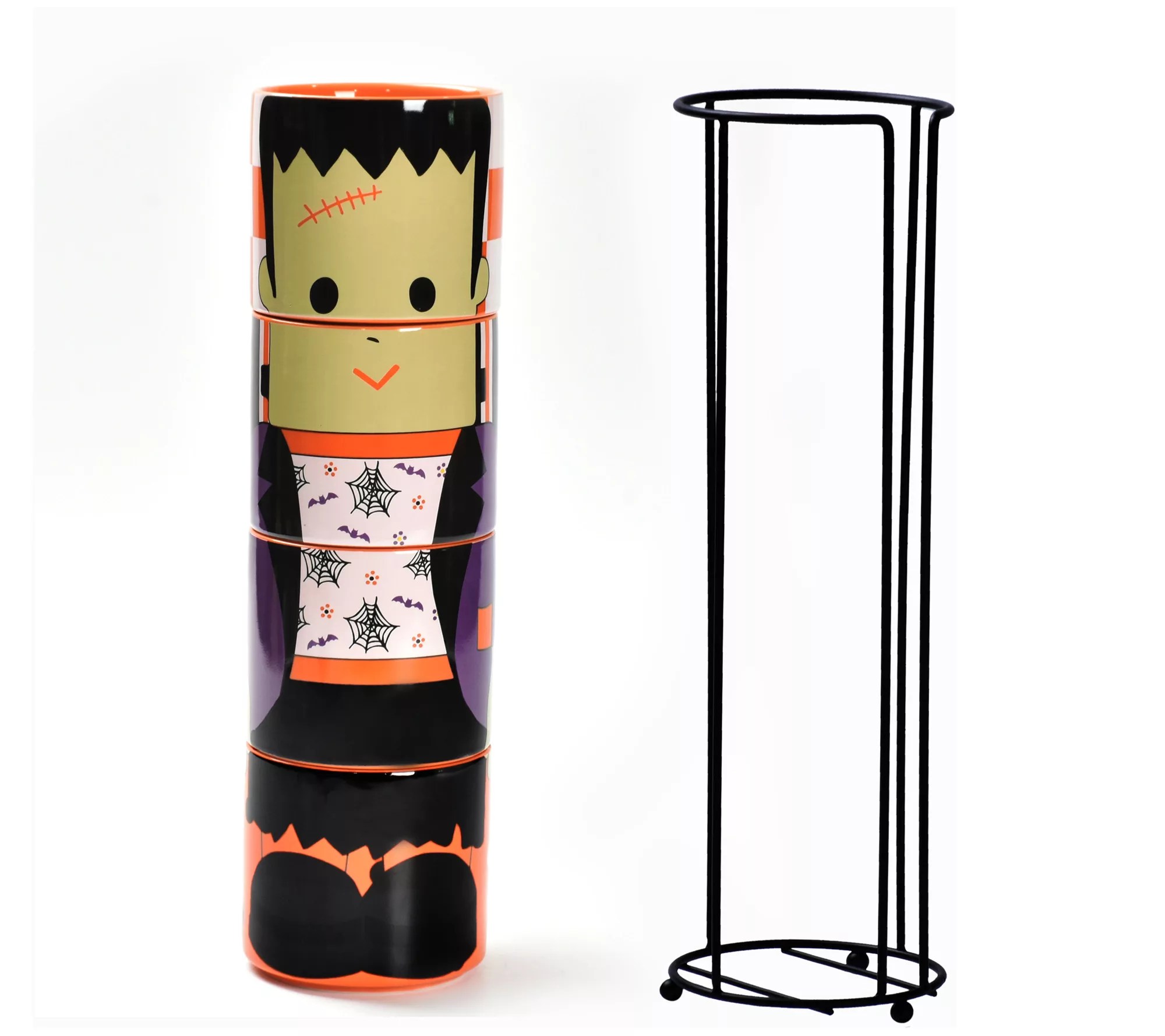 "As Is" Temptations Seasonal Stacking Mugs with Wire Rack