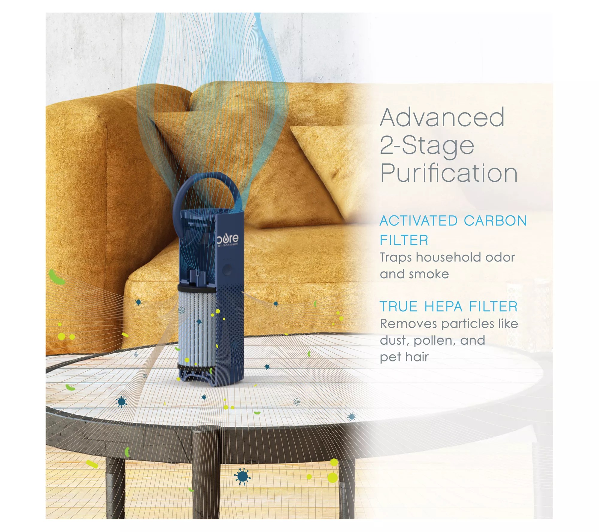 Pure Enrichment Pure Zone Mini Portable HEPA Air Purifier