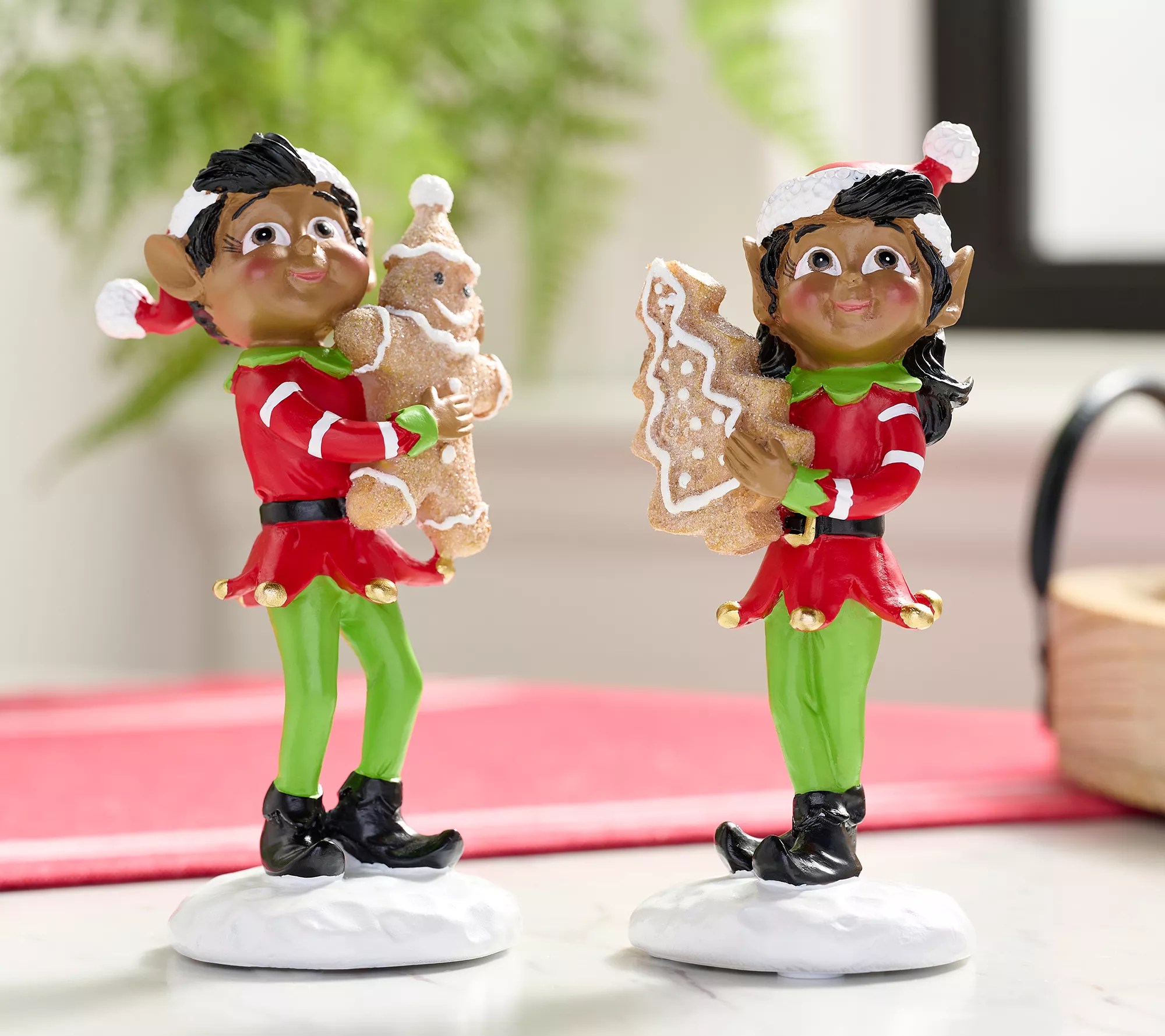 "As Is" Set of 2 Elves with Gingerbread Cookies by Valerie