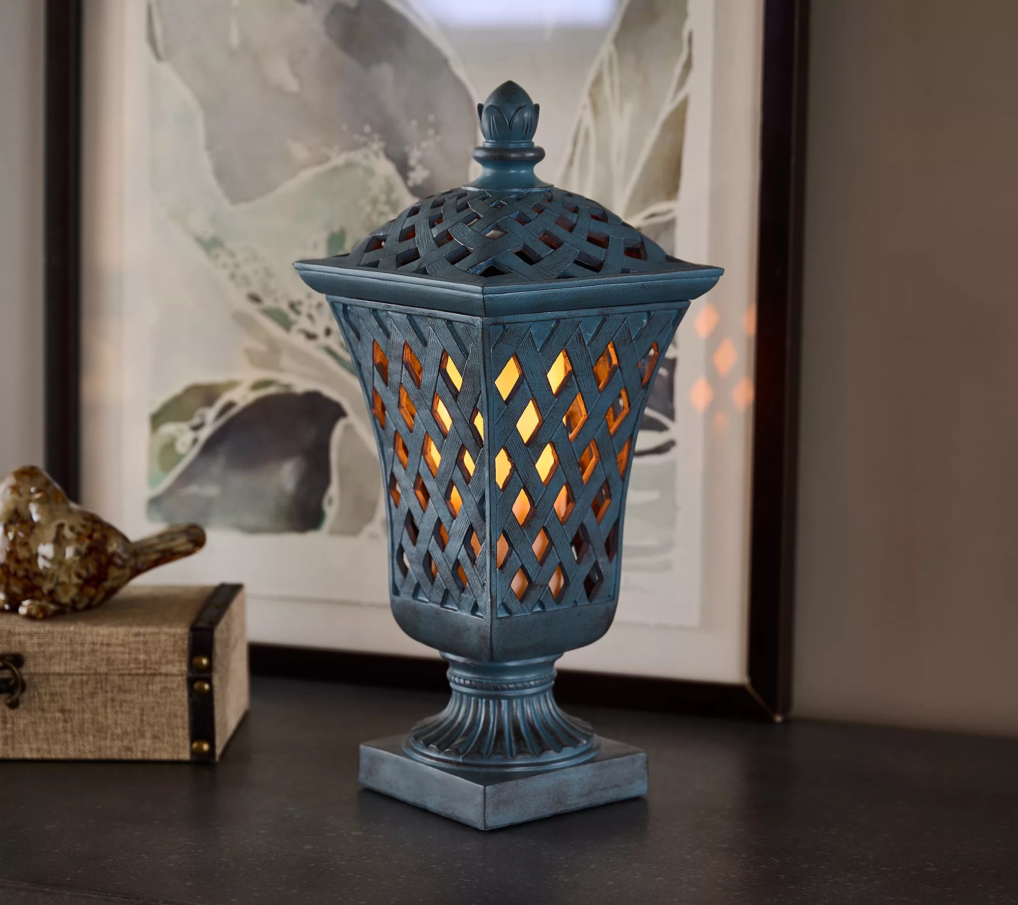 Indoor/Outdoor Flickering Flame Lattice Lantern by Valerie