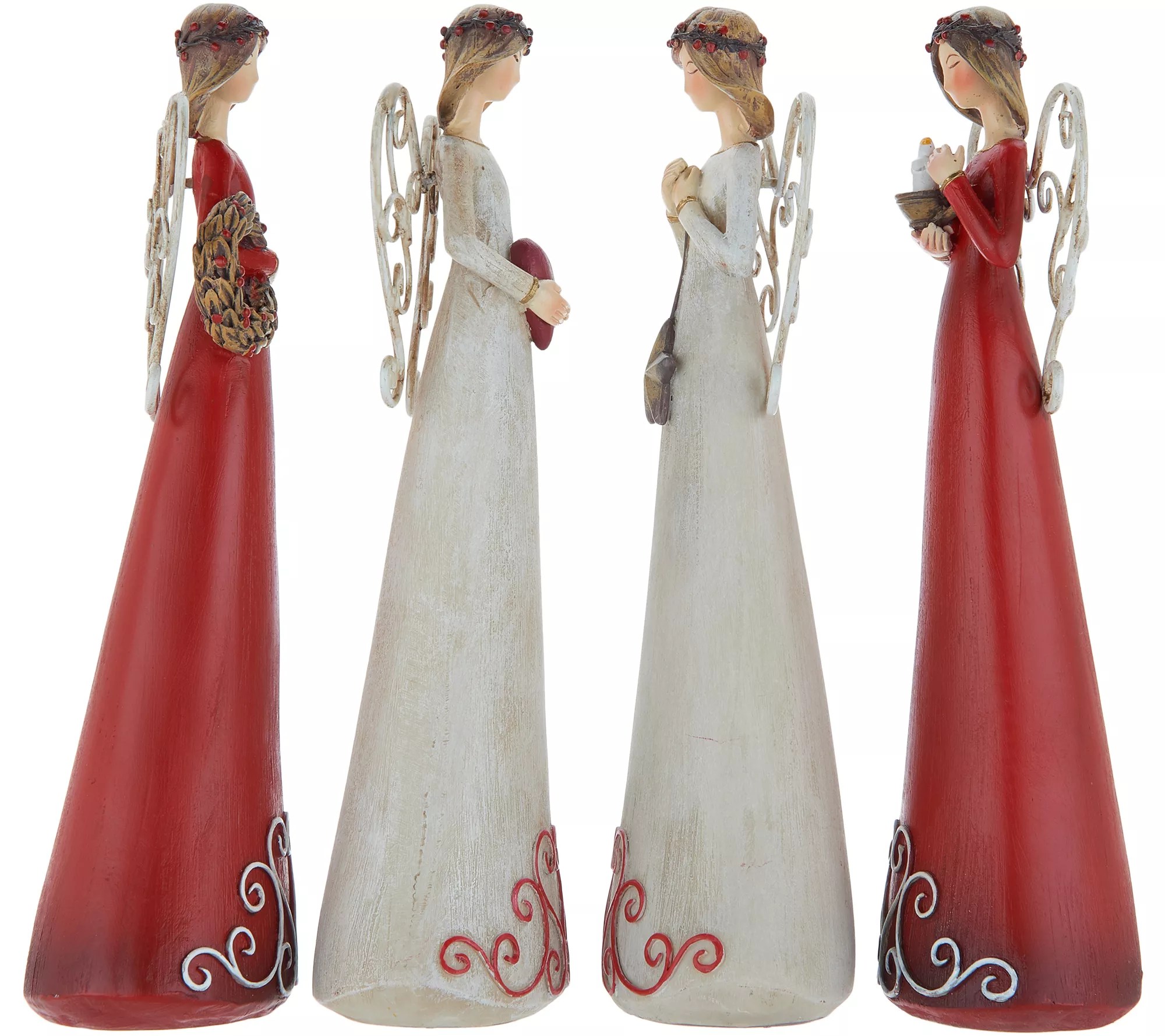 Set of (4) 8" Angel Figurines with Gift Boxes by Valerie