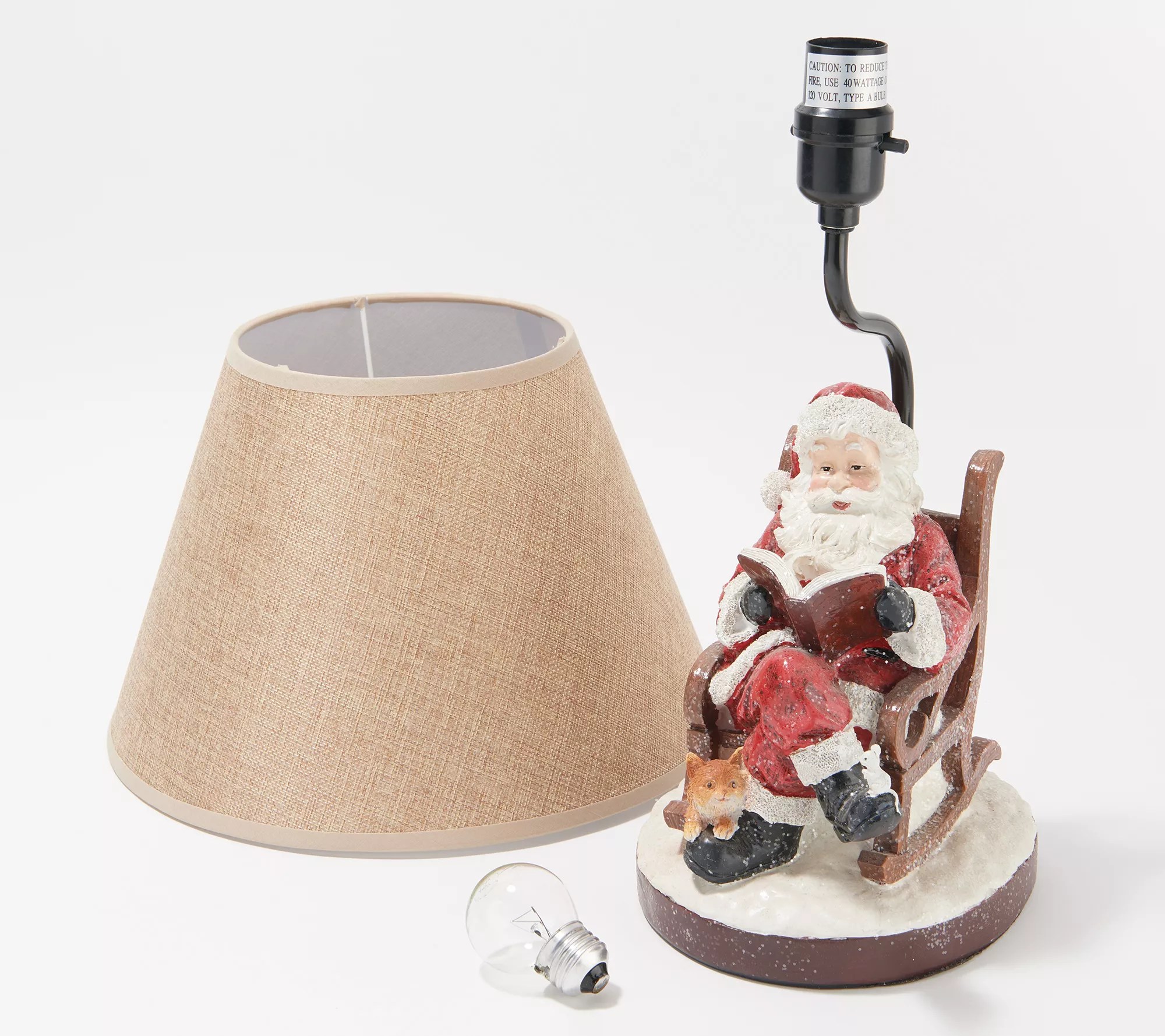 19" Story Telling Santa Lamp with Shade by Valerie