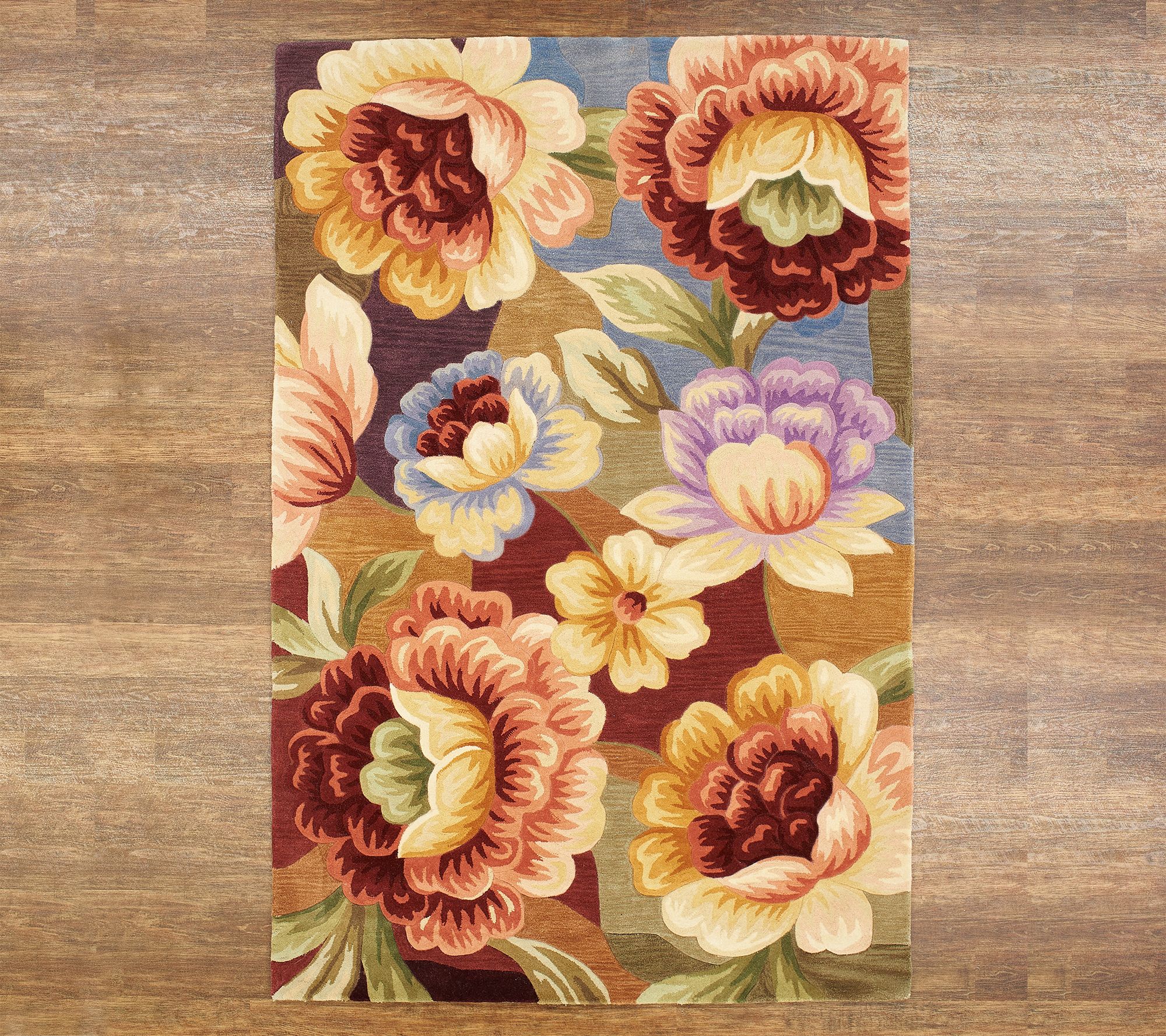 Royal Palace 6' x 9' Wool Watercolor Floral Dreams Area Rug