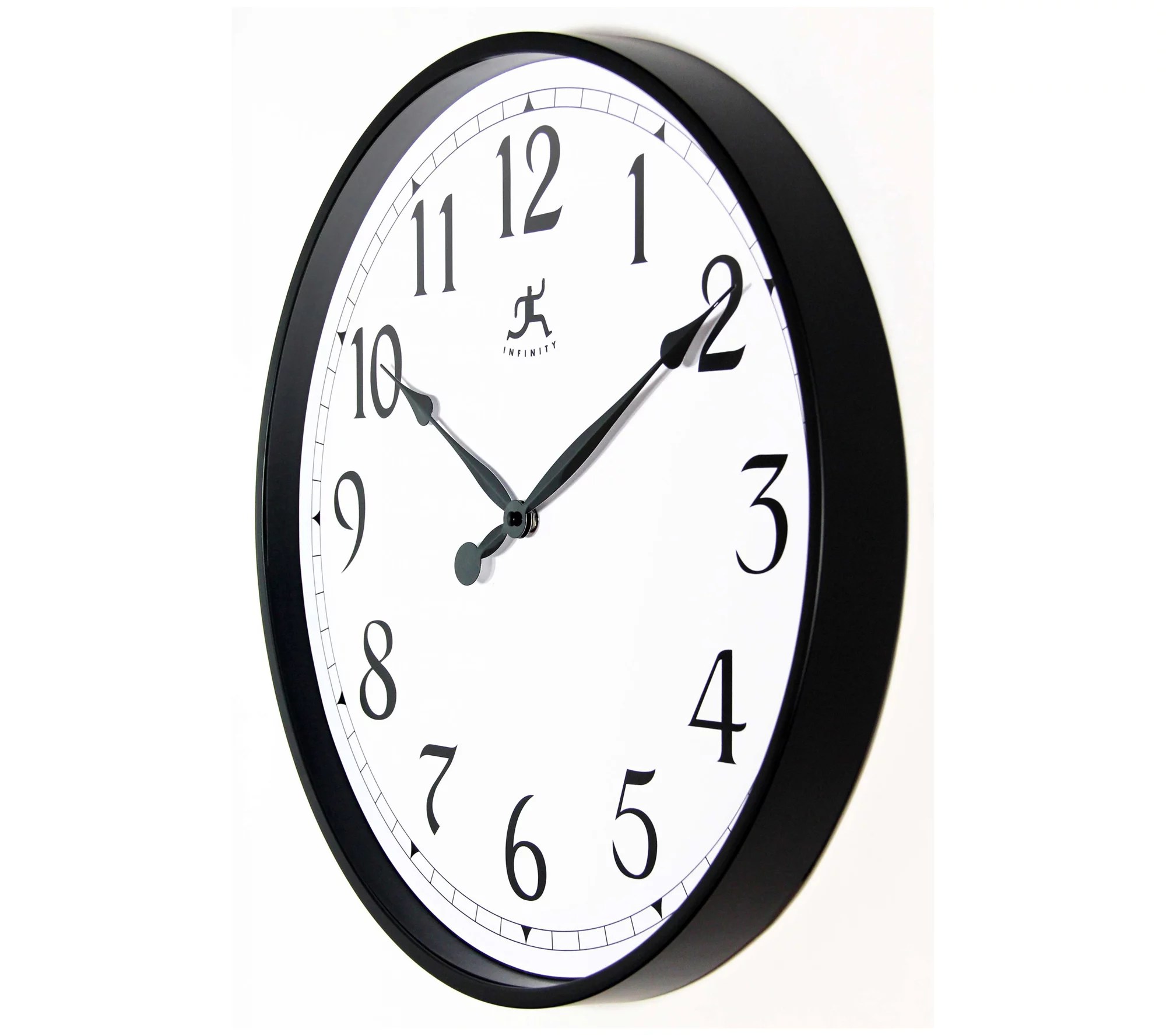 Infinity Instruments 18" Round Wall Clock, Black