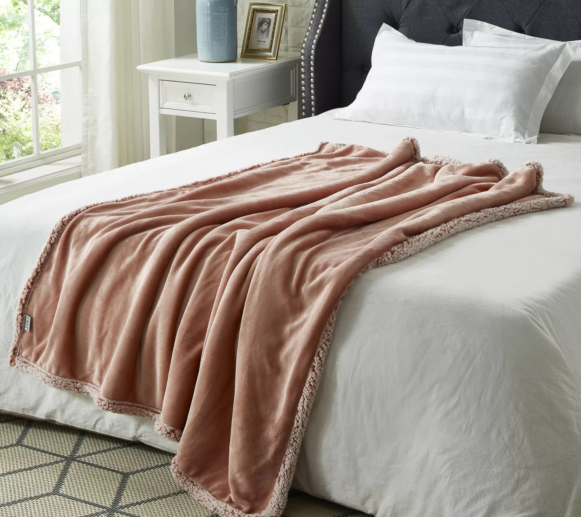 Cozy Tyme Zakary 50"x60" Flannel Heathered Sherpa Throw