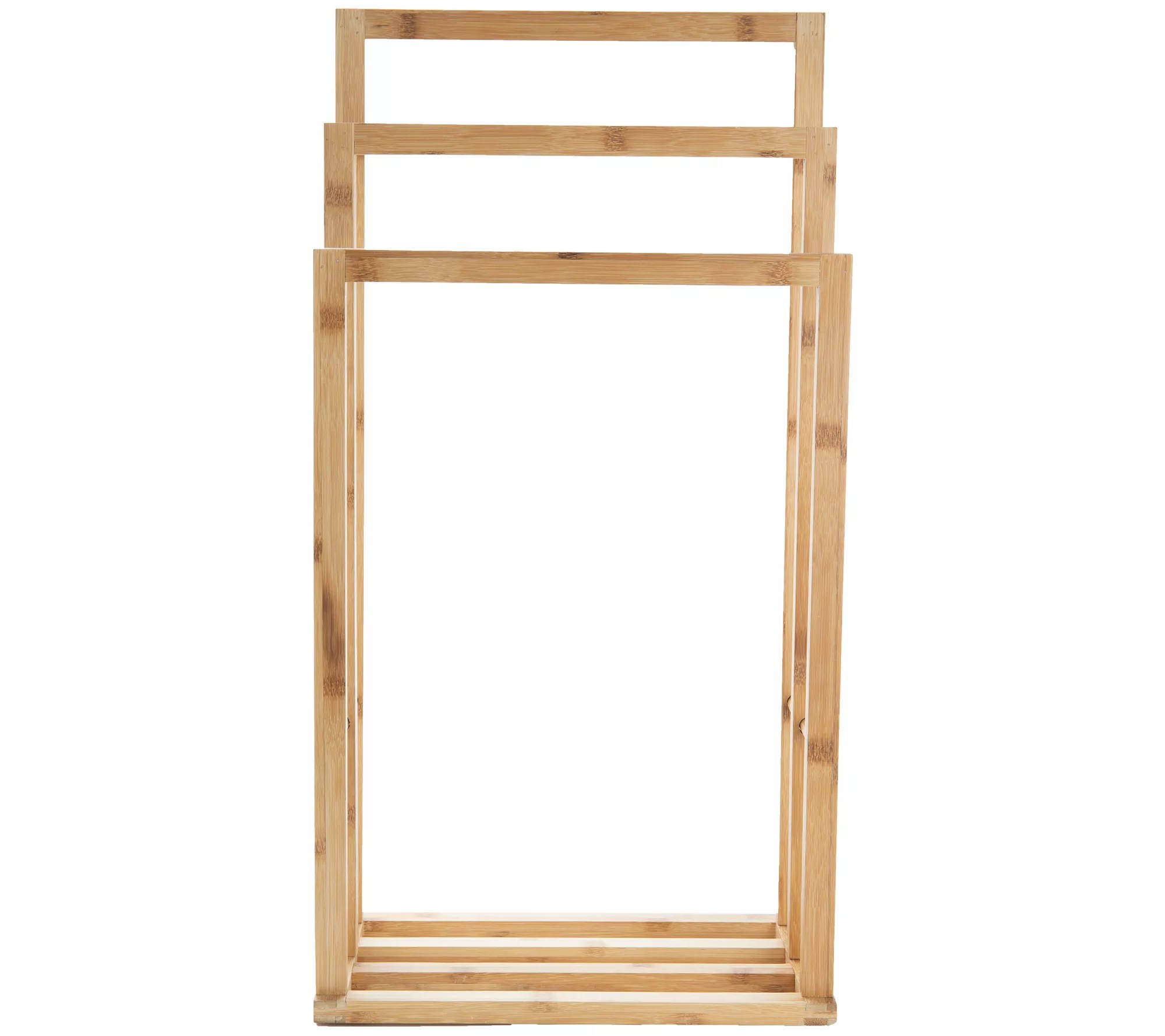 Mind Reader Three Tier Freestanding Bamboo Towel Drying Rack
