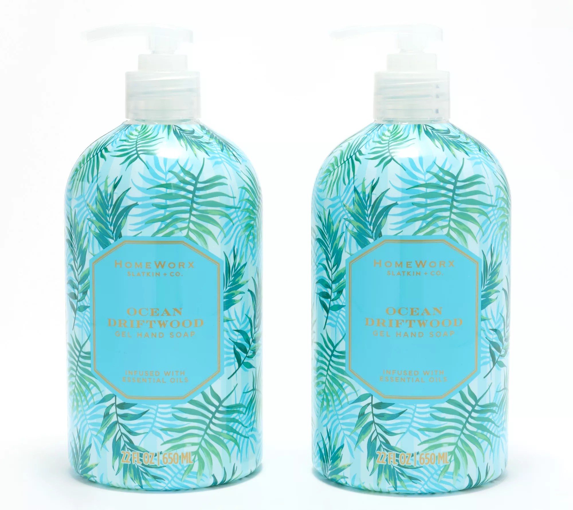 HomeWorx by Slatkin + Co. Set of 2 22oz. Ocean Driftwood Gel Hand Soaps