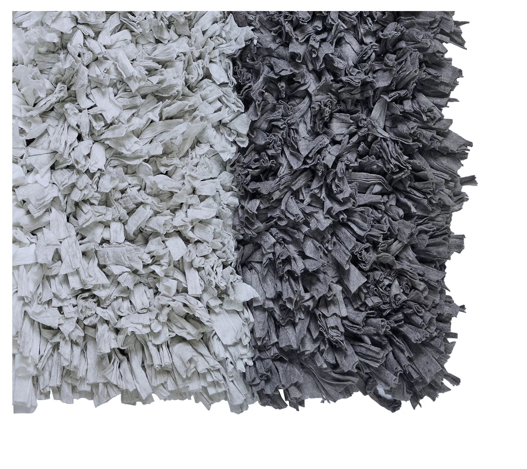VCNY Home Grey/White Ombre Cotton Paper Shag Bath Rug