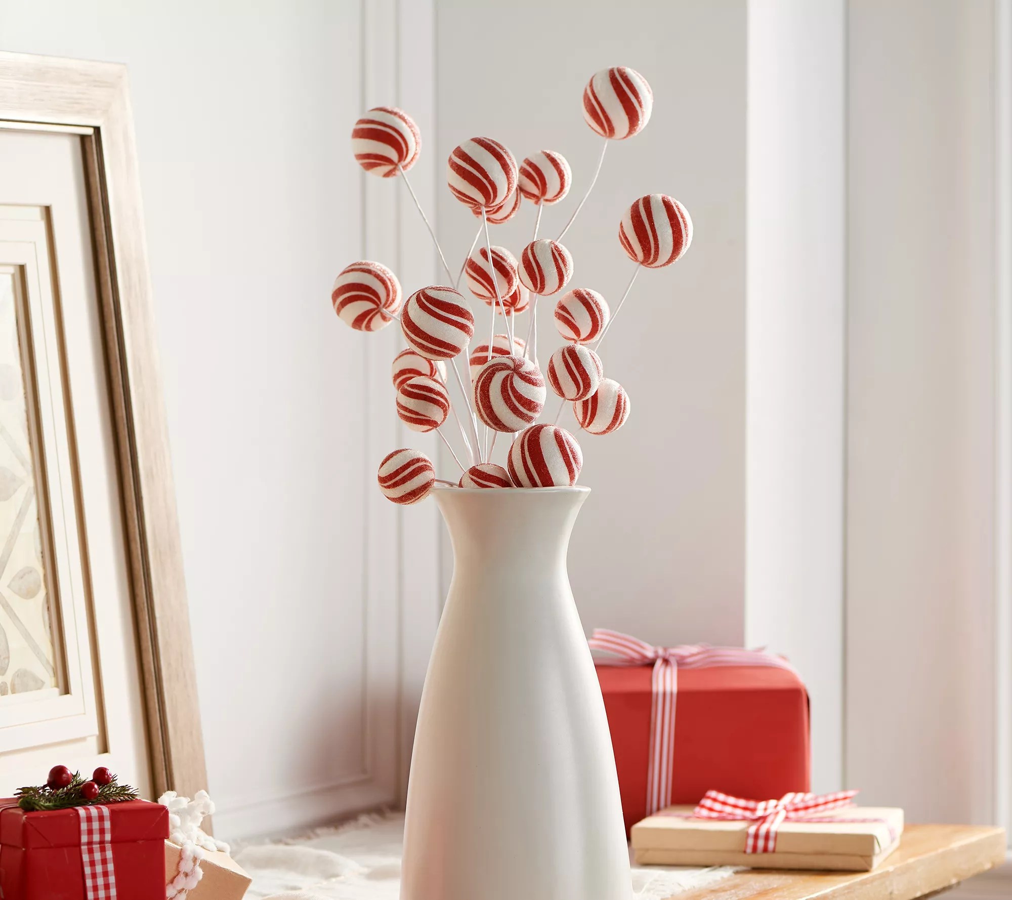 Set of 4 Sugared Peppermint Ball Picks by Valerie