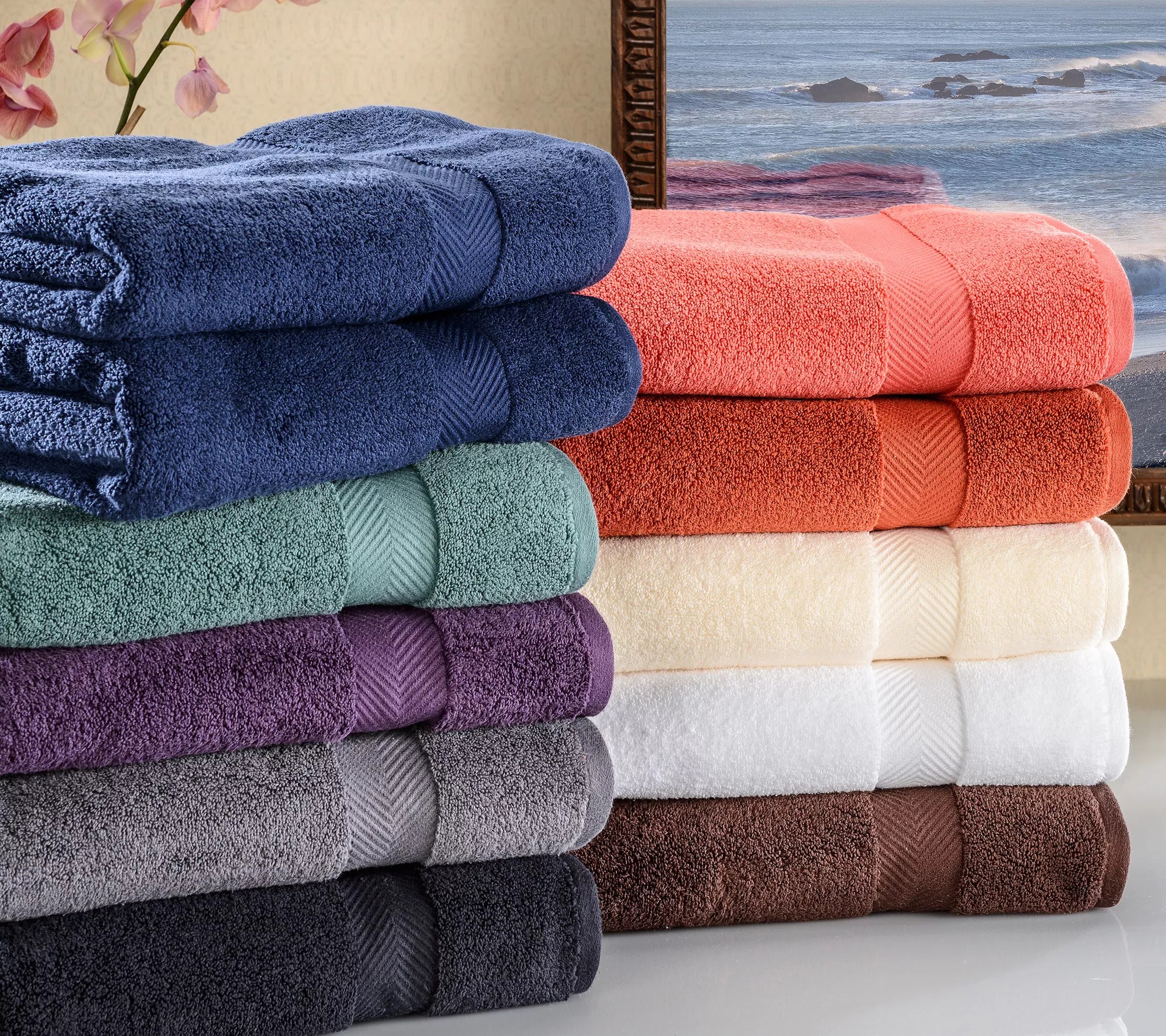 Superior Cotton 2Piece Ultra Soft ZeroTwist Bath Towel Set