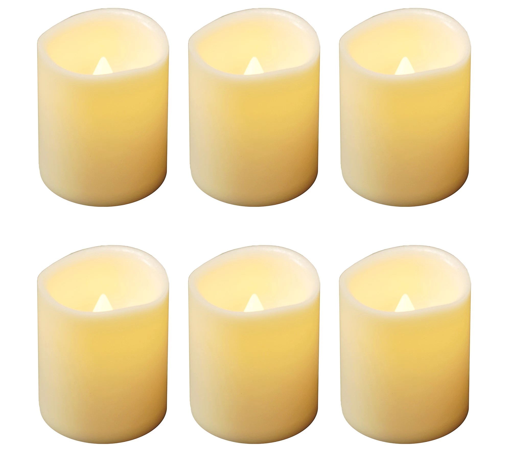 Battery Operated LED Mini Pillar Candles Setof Six