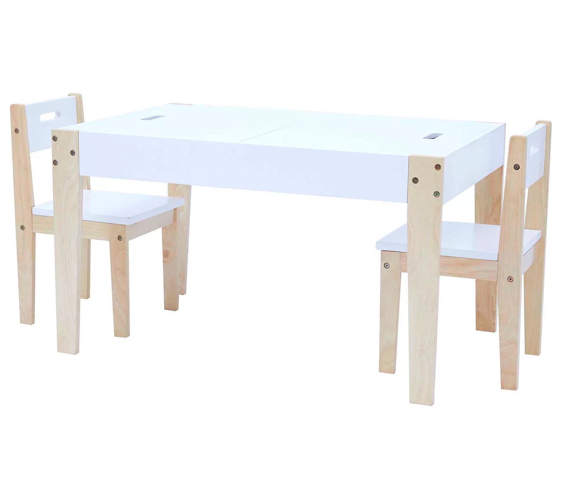 Teamson Kids 3 Piece Play Table and Chairs Set with Storage