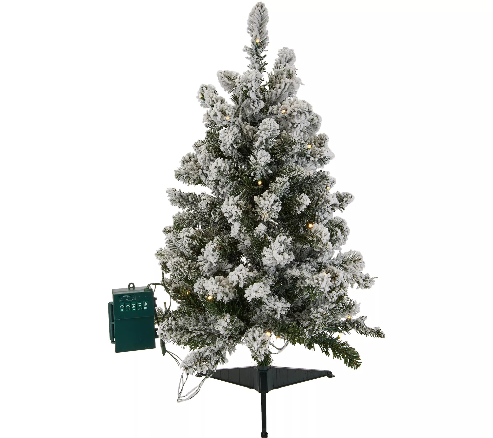 Bethlehem Lights 30" Flocked Stake Tree w/ 2in1 LED Lighting