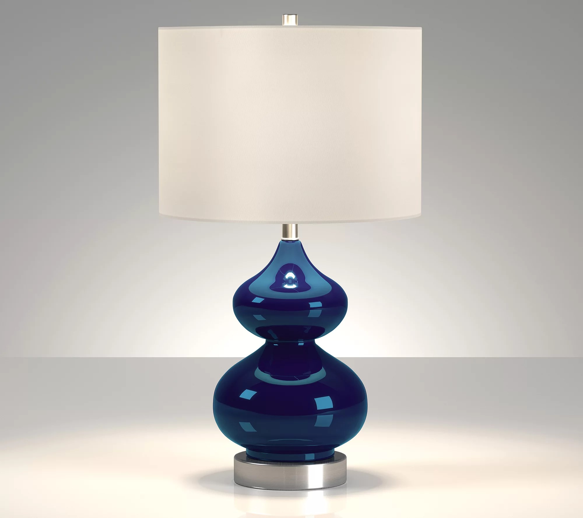 Hudson & Canal Katrin Double Gourd Stylish Glass Table Lamp