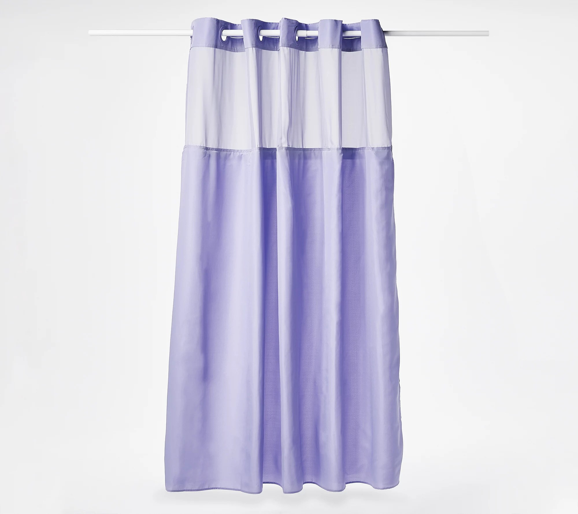 Hookless Solid Shower Curtain with Removable Liner