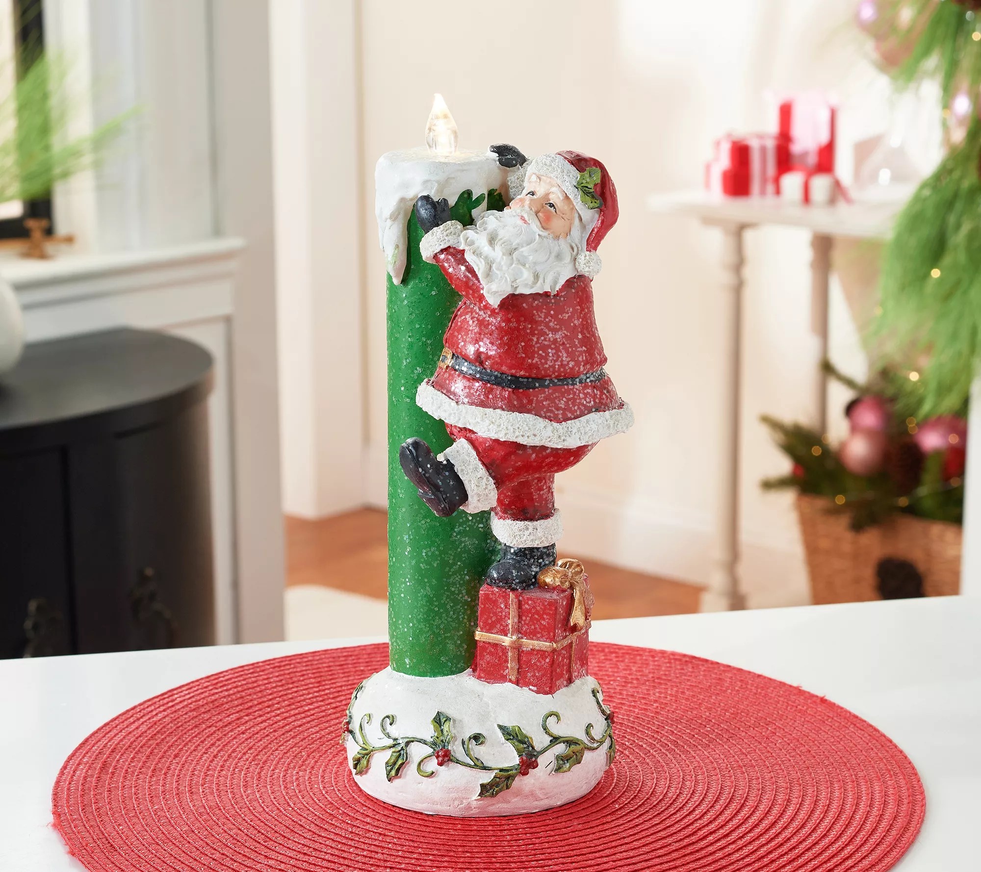 Holiday Character with Illuminated Candle by Valerie