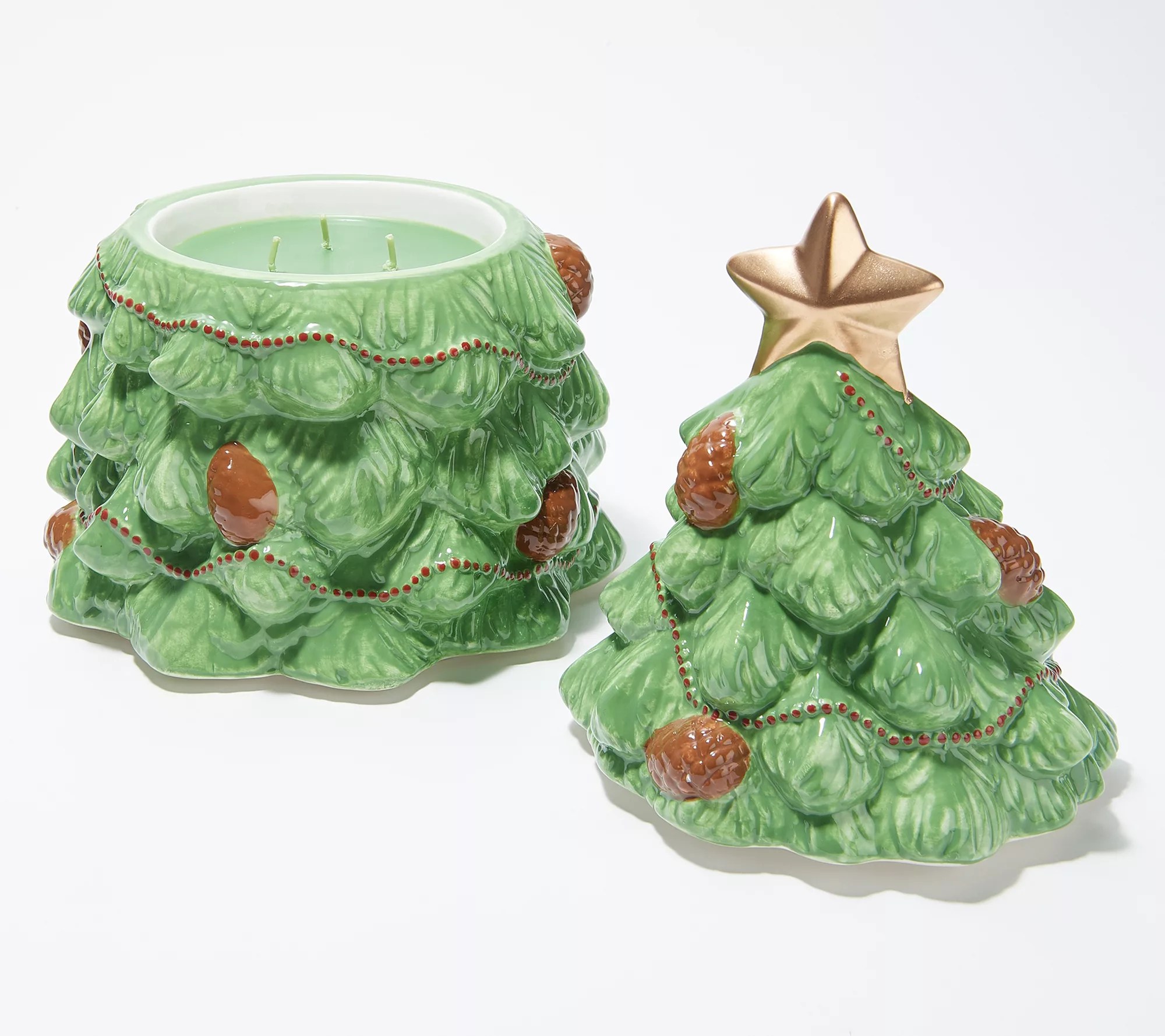 HomeWorx by Harry Slatkin Green Christmas Tree Filled Candle