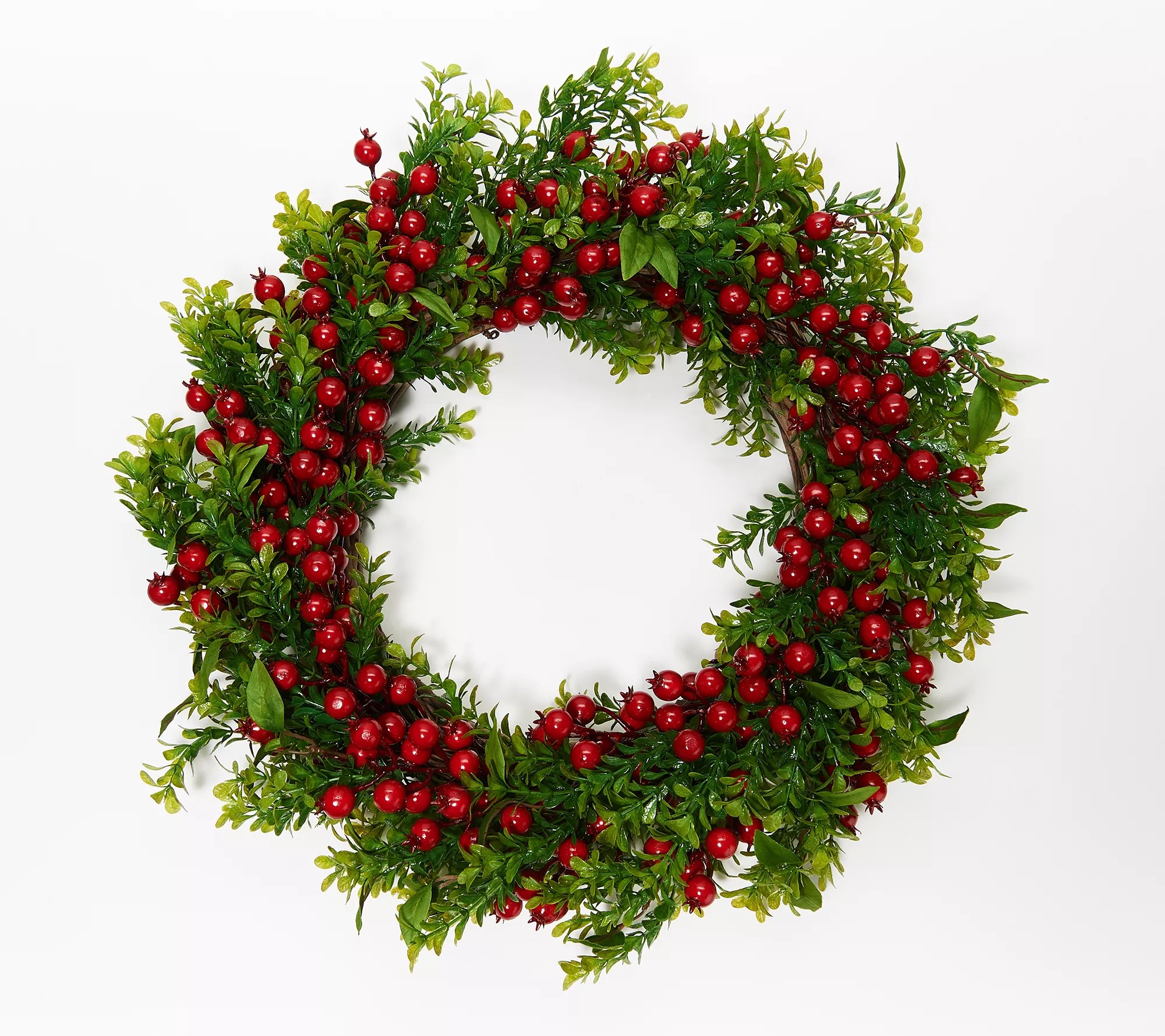 Wicker Park 24" Christmas Wreath with Berries