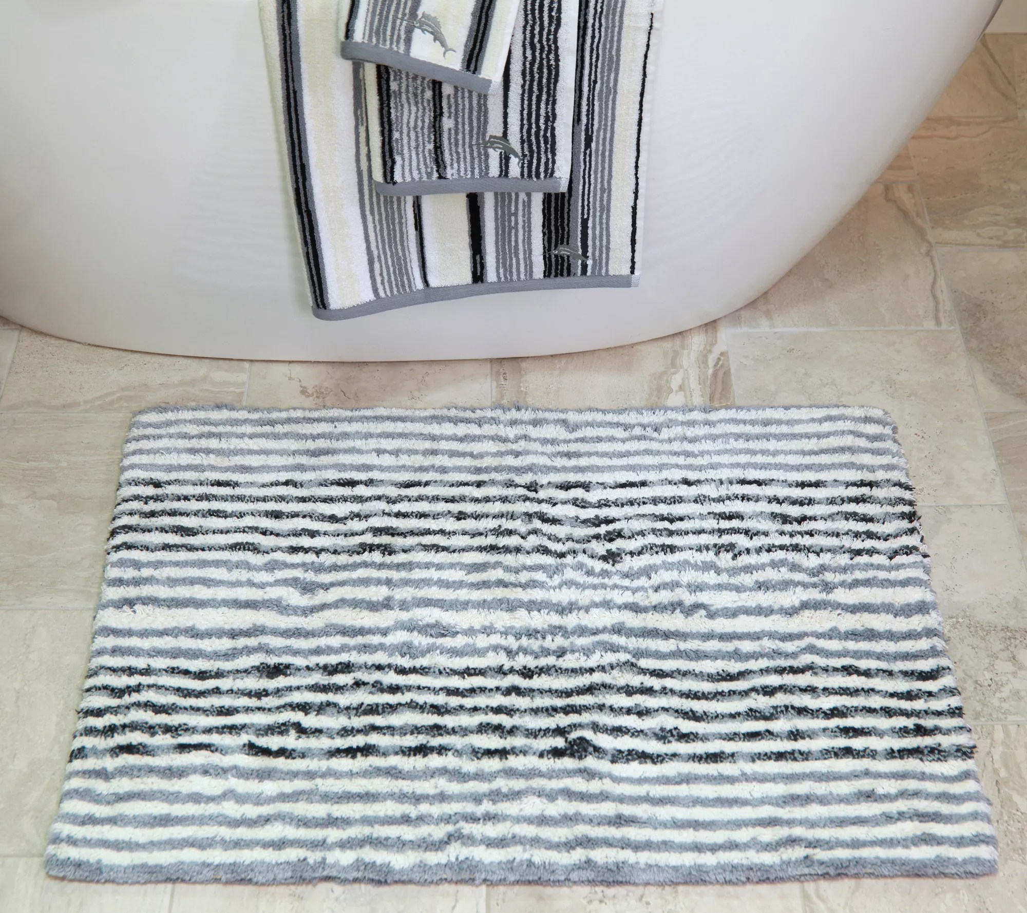 "As Is" Tommy Bahama 24"x 36" Reversible 100 Cotton Bath Mat