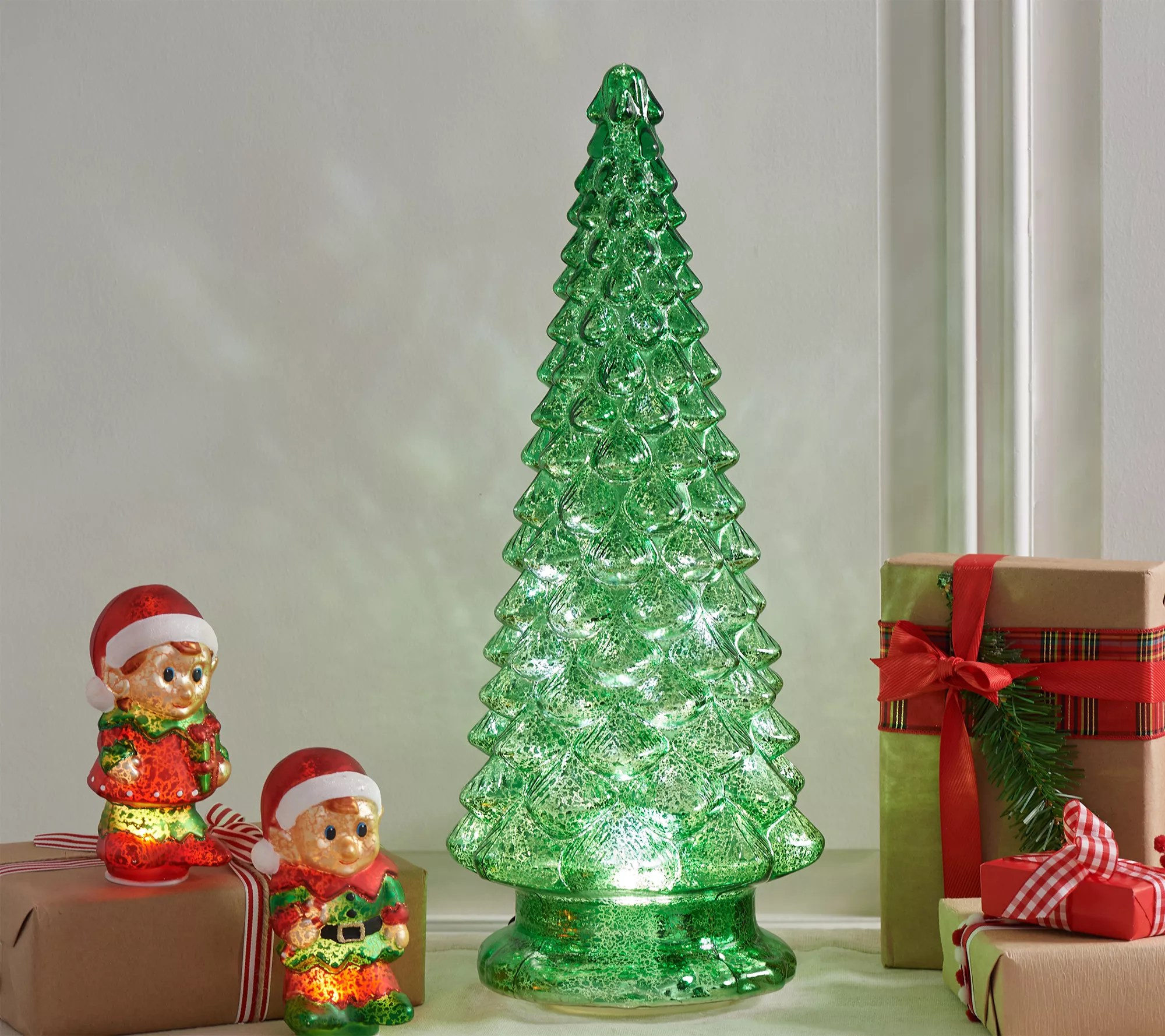 "As Is" 20" Illuminated Mercury Glass Kaleidoscope Tree PlugIn