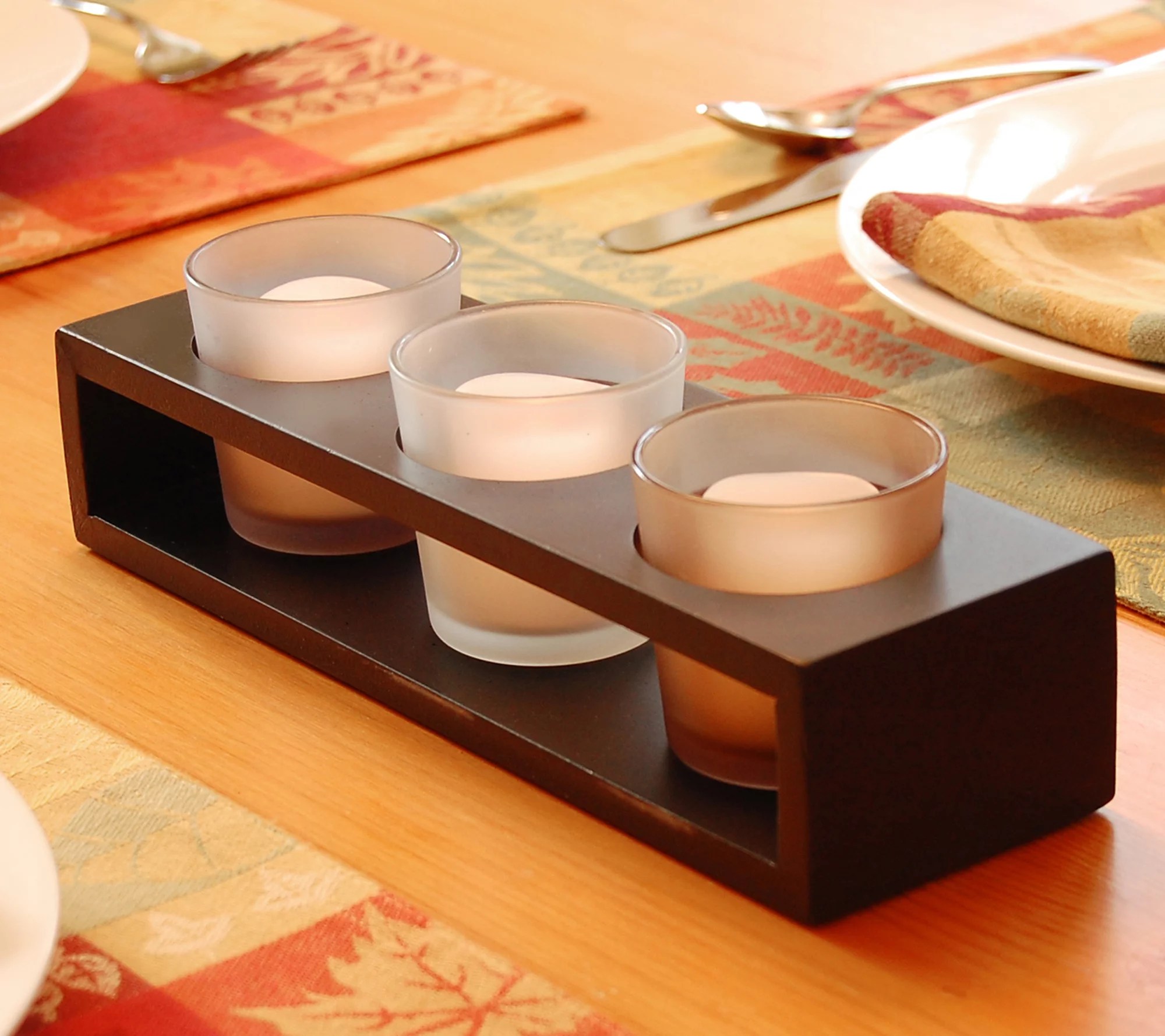LumaBase Candle Holder with 3 Glass Votive Holders