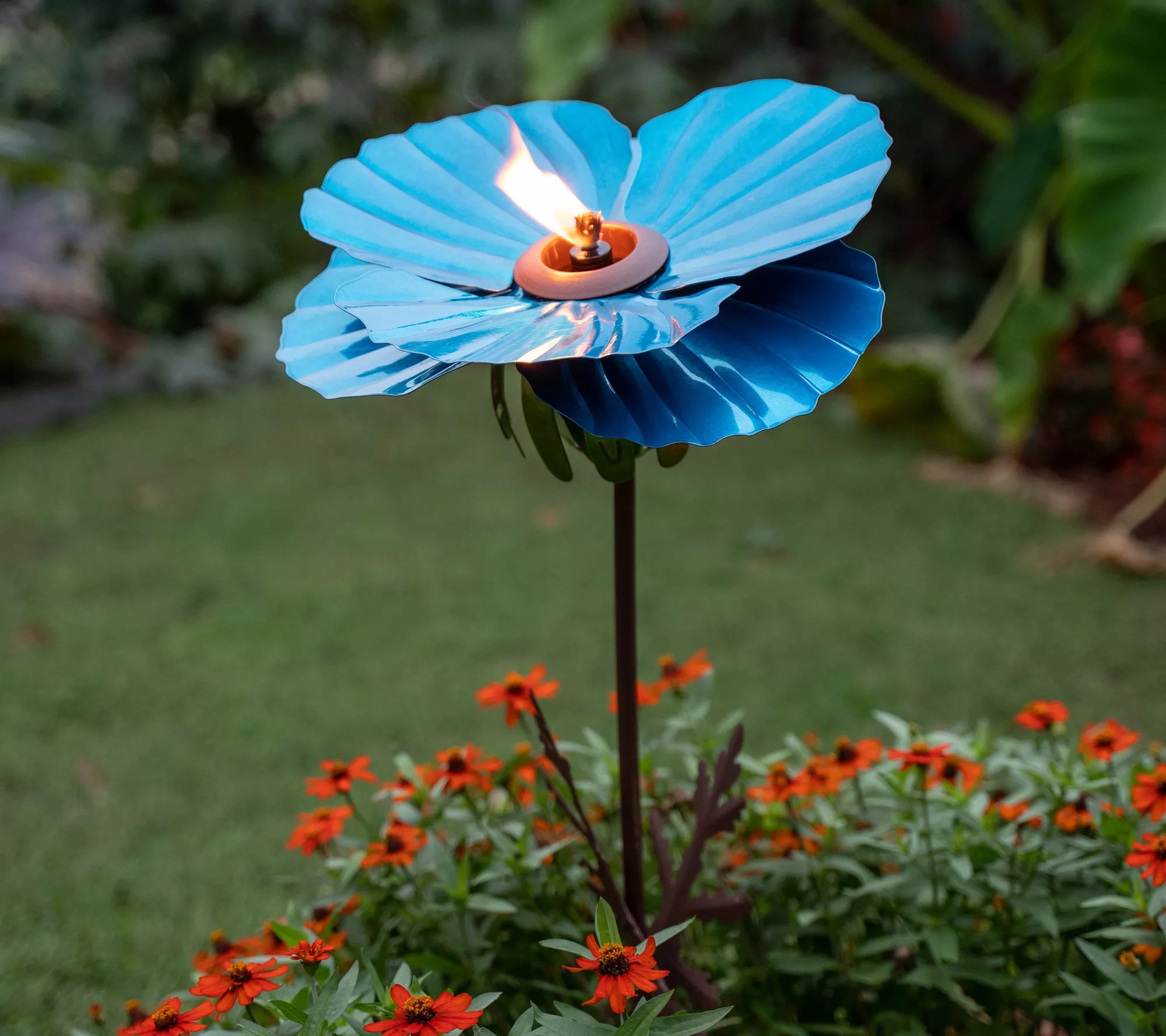 Desert Steel Blue Poppy AllWeather Flower Garden Torch
